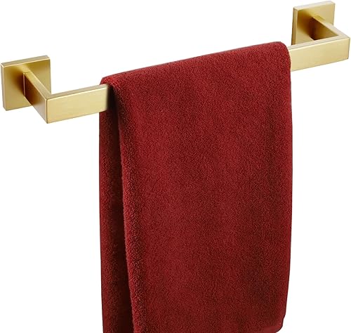 Vista 11 de KOKOSIRI Toallero individual de 36 pulgadas, soporte para toallas de cocina de baño, toallero de acero inoxidable SUS304 montado en la pared, níquel