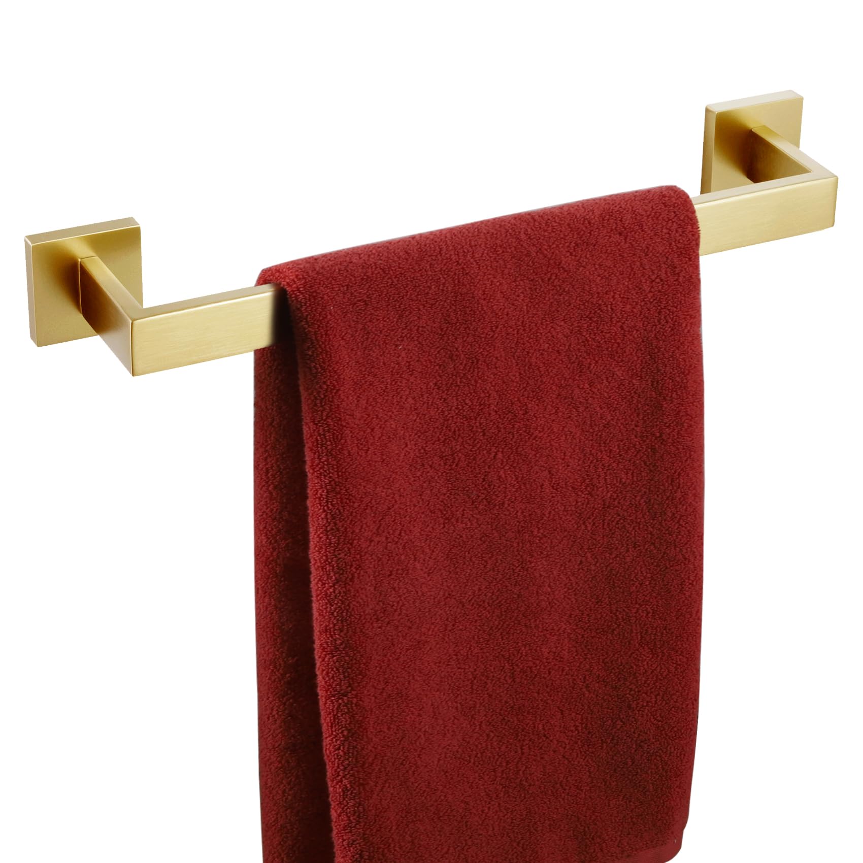 KOKOSIRI Bath Towel Bar Kitchen Dish Cloths Hanger 16 Inch Hand Towel Holder Stainless Steel Wall Mounted, Brushed Gold, B4003BG-L16