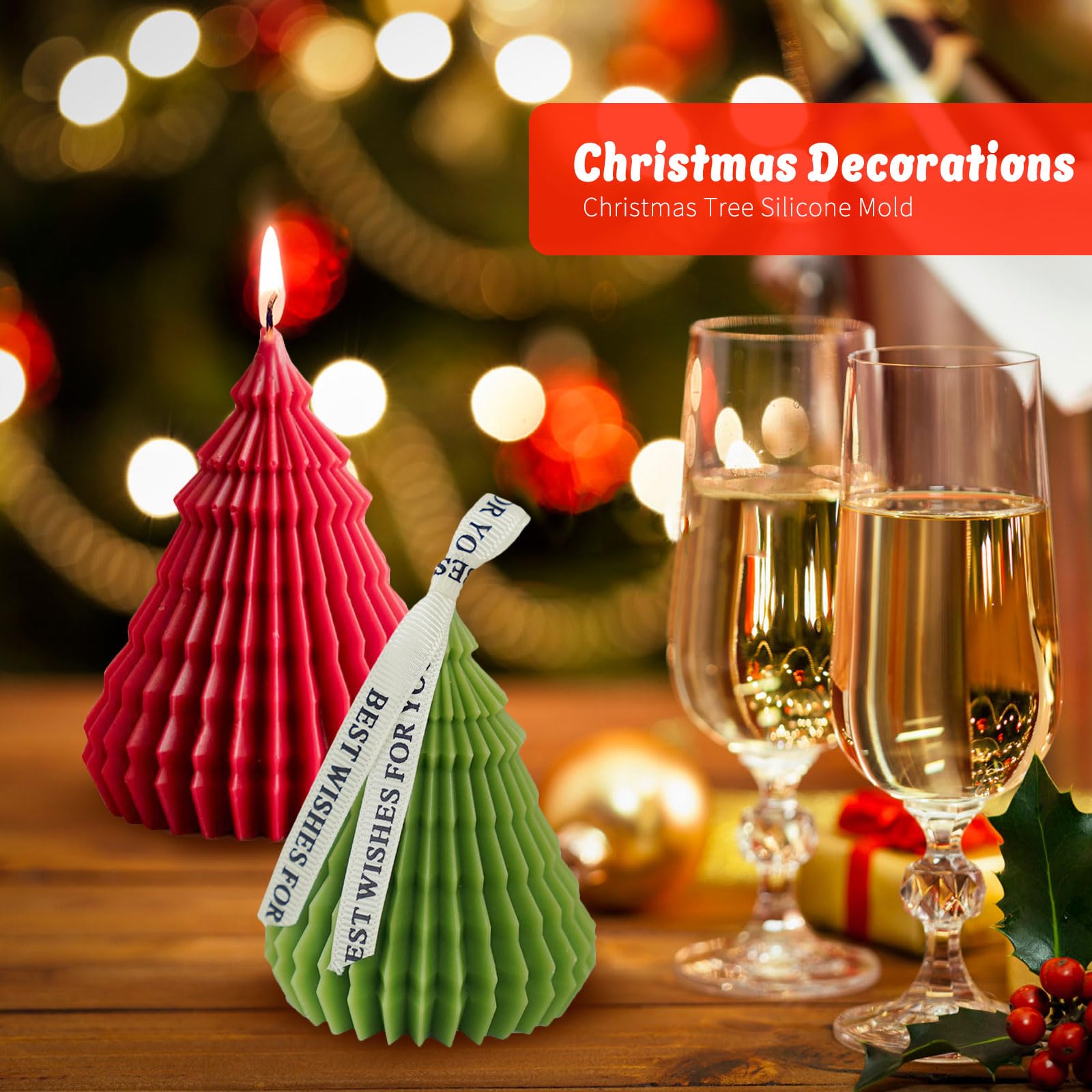 Décoration Noël 2 Moules à Bougies En Silicone Forme Pont Arc-en-Ciel - Pour Savon, Chocolat DIY - Décoration Fête Moule Arc-en-ciel 3D