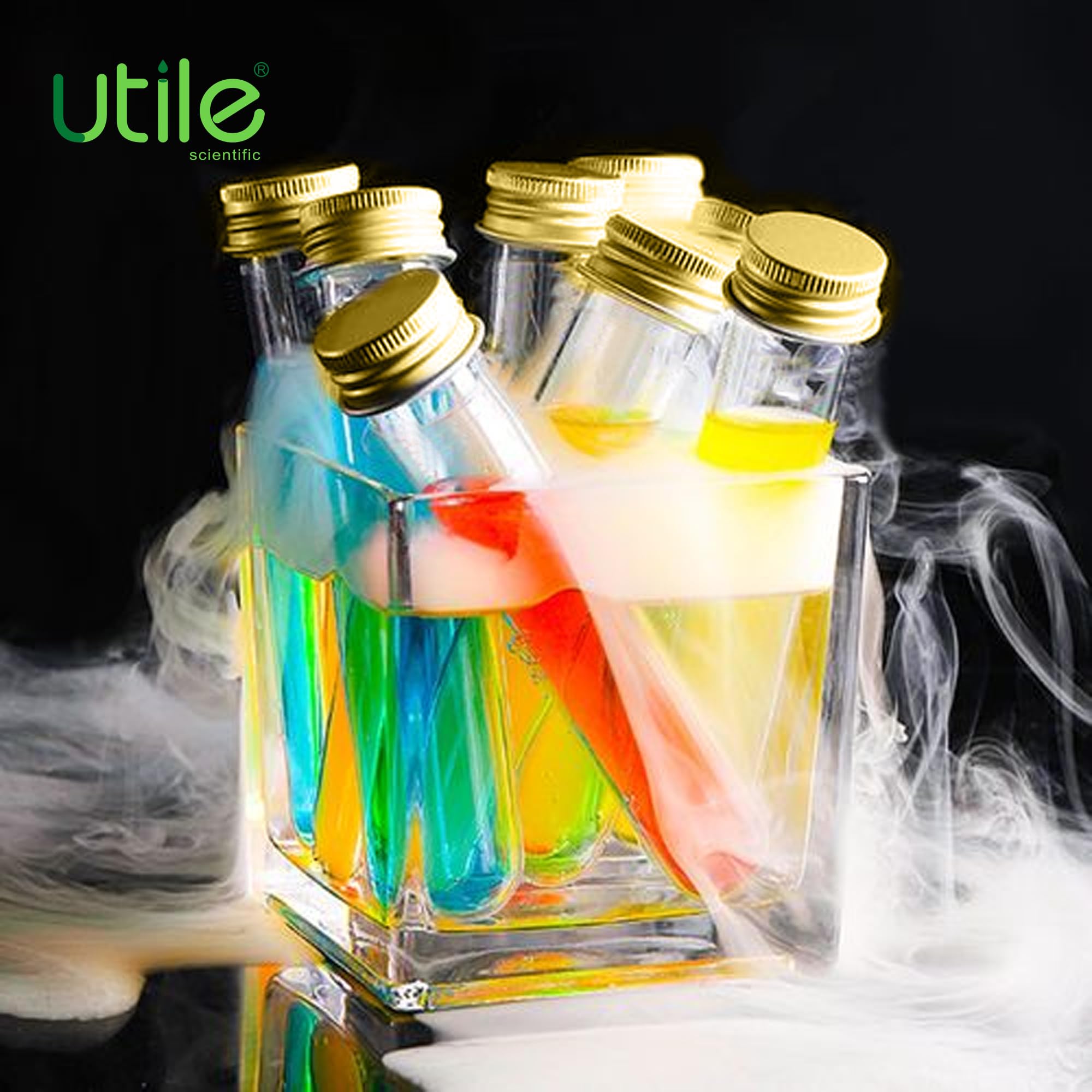 Utile Reagenzgläser aus Glas, mittelgroßes Borosilikatglasmaterial, 25 ml Reagenzgläser, mit Aluminium-Schraubkappen, 20 Stück, 4004.0622.20
