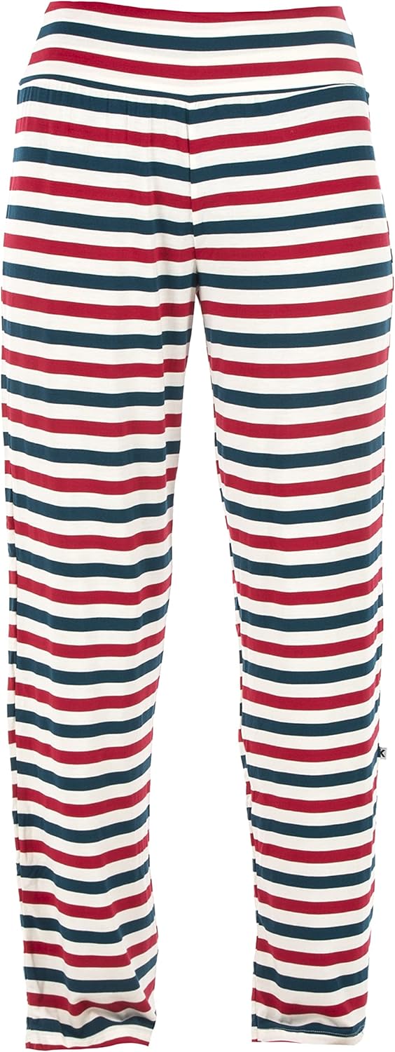 KICKEE Women’s Stars and Stripes Print Pajama Pants, Extra Soft Viscose from, Comfortable Sleepwear for Women