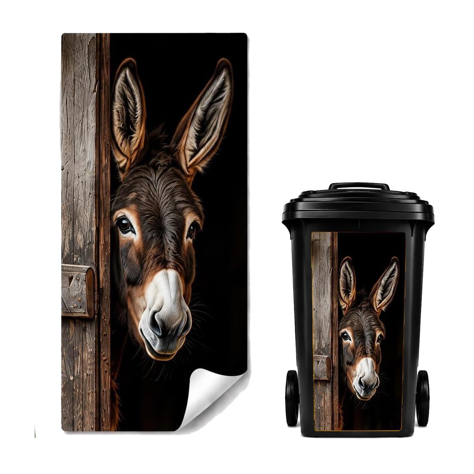 Large Wheelie Bin Stickers, Creative Animal Pattern Bin Wraps, Creative Trash Can Sticker Self Adhesive, Dustbin Sticker Decal for Door Trash Cans Bins Driveway Garden Outdoor Patio Decor，B