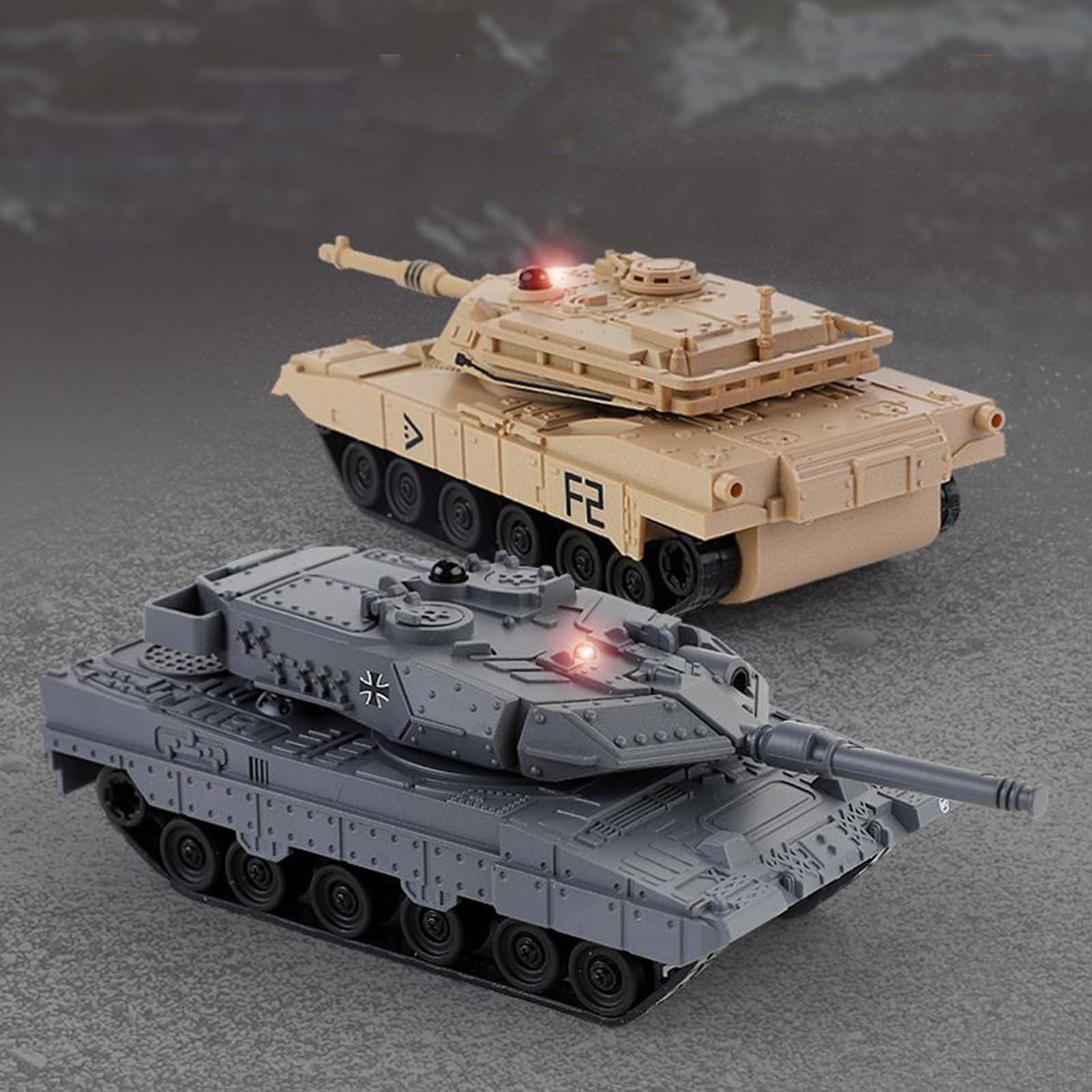 Genérico Tanque RC - De Tanque De Control Remoto ABS 2.4GHz | Mini Tanque De Combate Recargable con Combate De Infrarrojos Y Torreta Giratoria | Vehículo RC Realista para Y Adultos