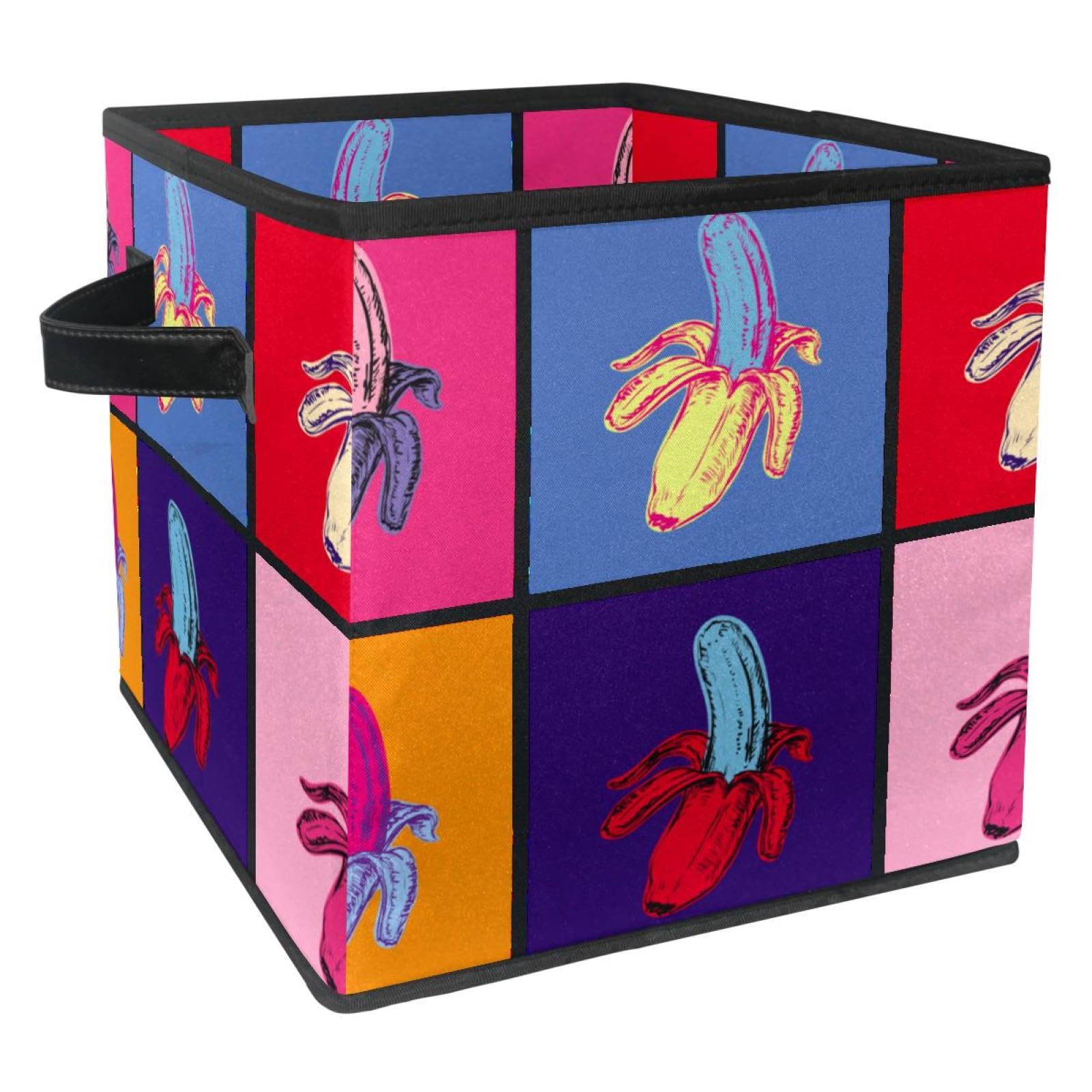 Boîte de rangement pliable en tissu à motif pop art pour vêtements
