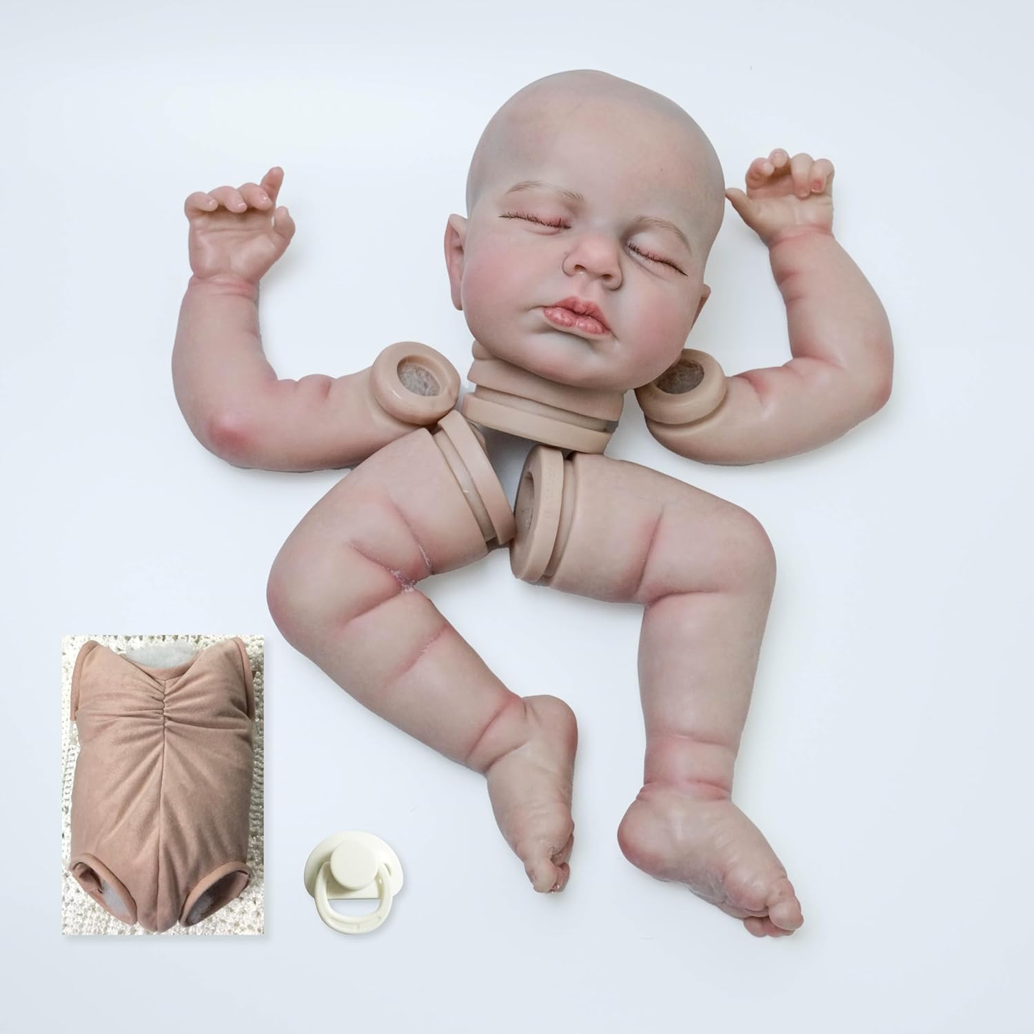 iCradle Reborn Baby Doll Kit DIY Already Painted 19Inch Simulation Silicone Vinyl Dolls Blank Kit DIY Accessories Supplies for Kids Age 3+ (Kit DIY Reborn Levi)
