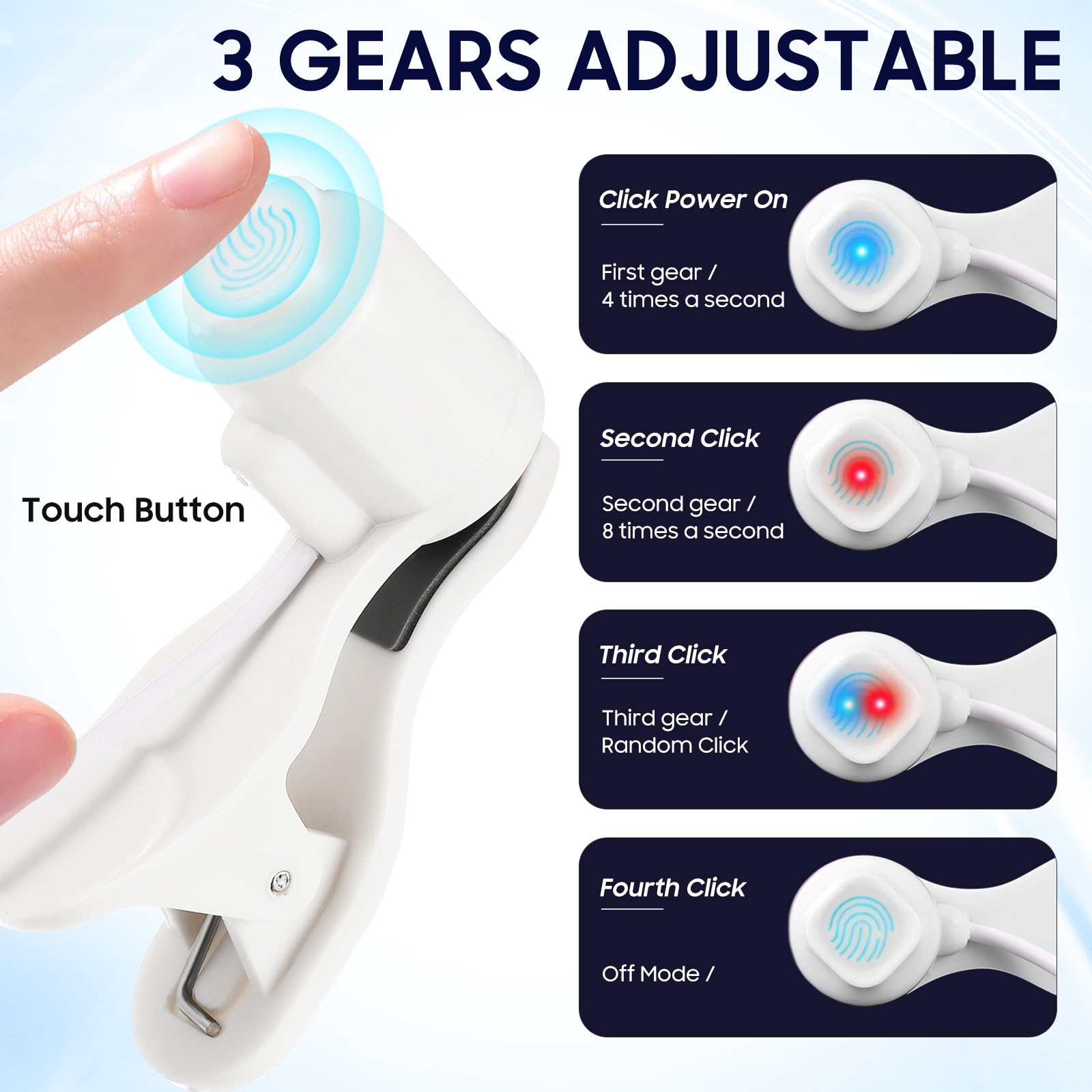 Gadpiparty 2 Stück Automatischer Bildschirm Klicker für Smartphone und Tablet, USB Screen Auto Klicker mit Einstellbarer Geschwindigkeit und Zufallsmodus für Live Streams und Shopping Apps, Weiß