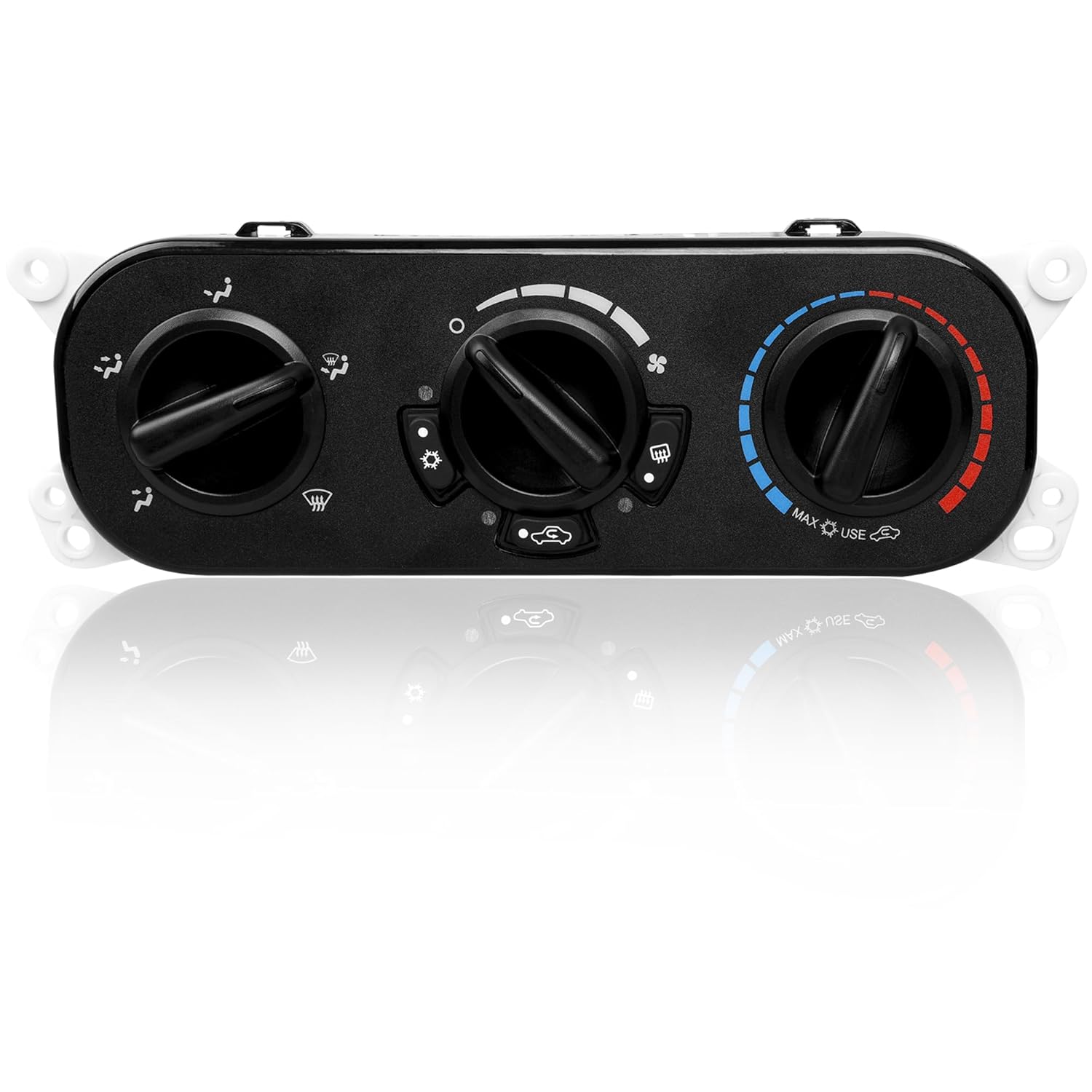 55111840AE Front Climate Control Module A/C Heater Air Conditioning Panel w/Rear Window Defogger Switch, Compatible with 2007-2010 Jeep Wrangler JK Rubicon Replace# 55111840AB, 55111840AC, 55111840AD