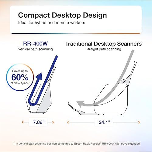 Miniatura 6 de Epson RapidReceipt RR-400W - Escáner de documentos y recibos de escritorio compacto inalámbrico dúplex con software de gestión de recibos y PDF