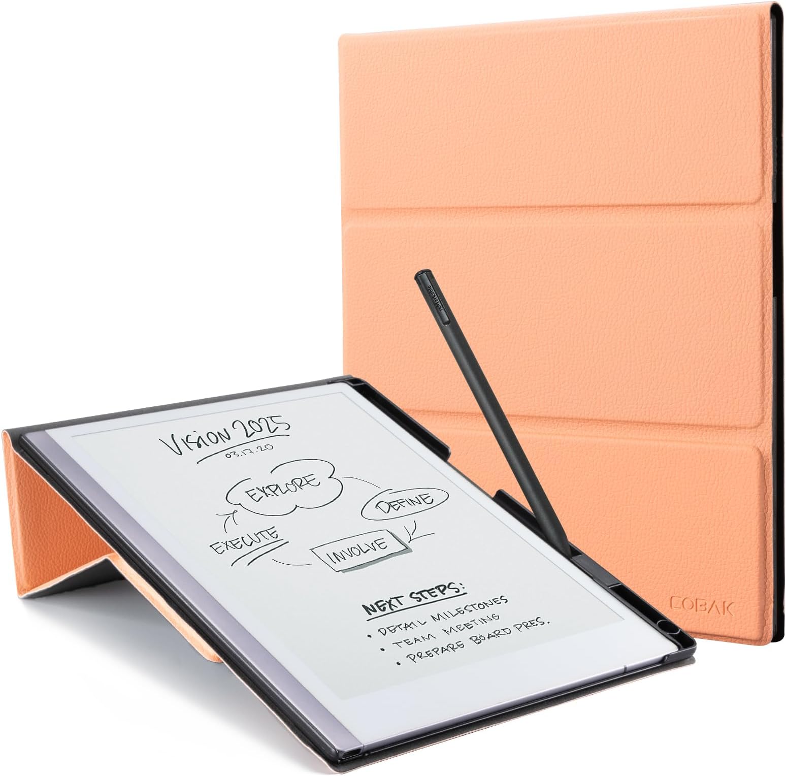 Case for Remarkable 2 - Foldable Stand & Pen Holder - Orange-Pink
