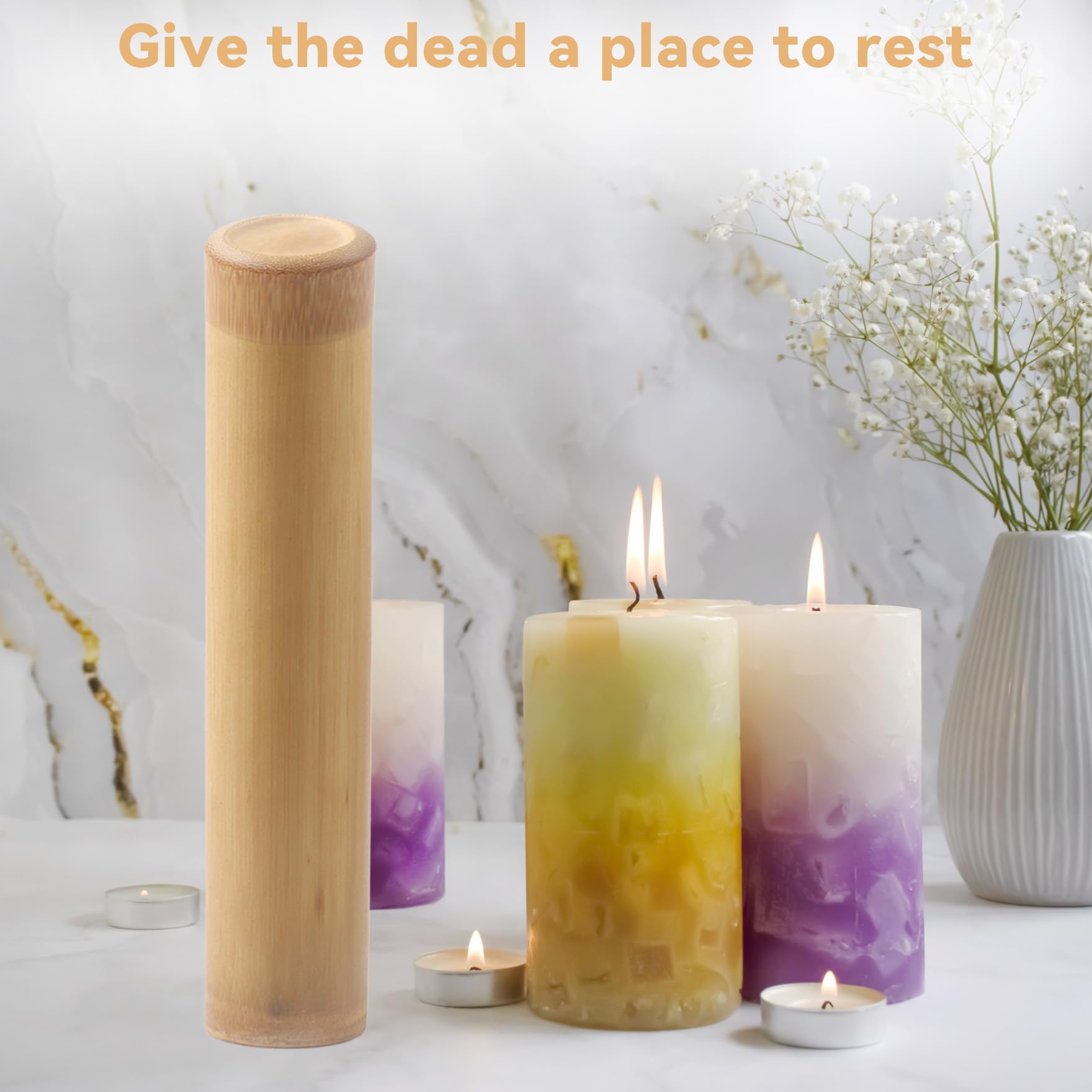 Klmnop Small Scattering Urns for Human Ashes 7.48''x 1.42'' Scattering Tubes with Black Velvet Bag - Image 3