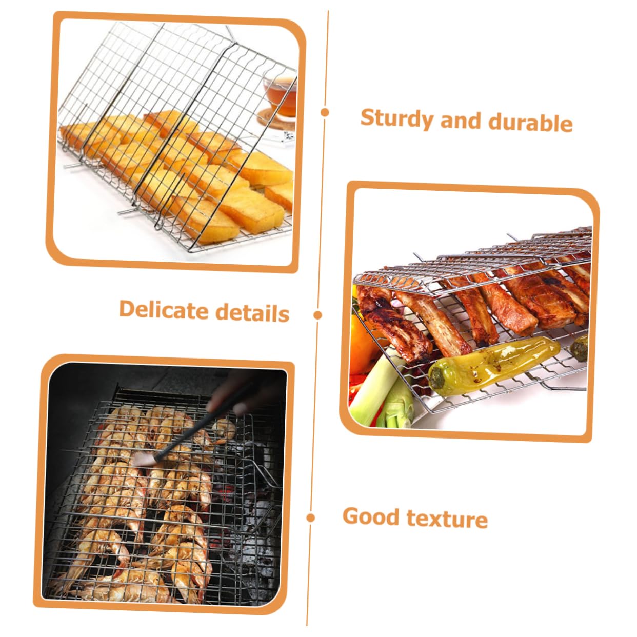 Parrilla desmontable de acero inoxidable para barbacoa – Estante plegable para carne, pescado y barbacoa – Accesorio perfecto para los entusiastas de la cocina al aire libre y a la parrilla