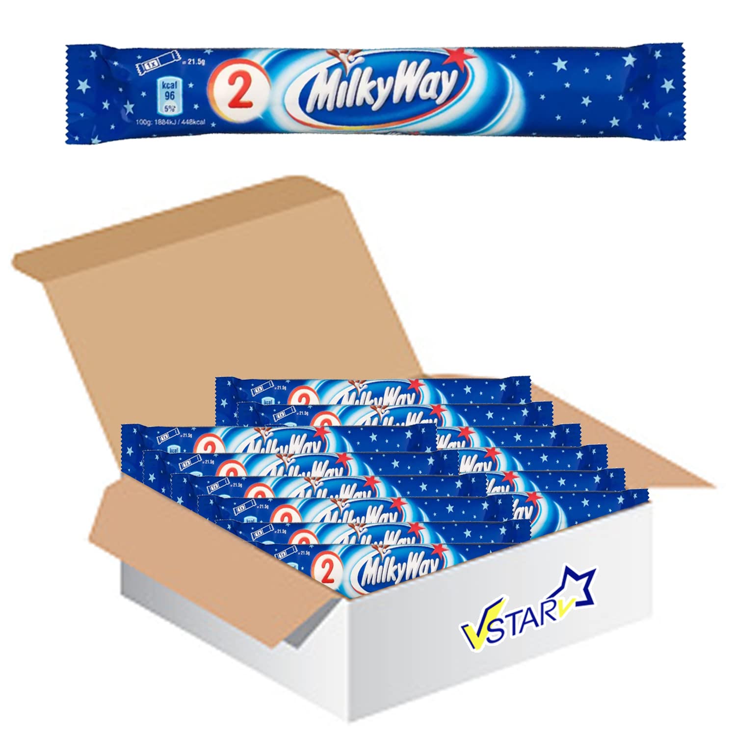 VSTARAll Chocolate Bars Collection (Milky Way Twin Bars 43g, Half Box)