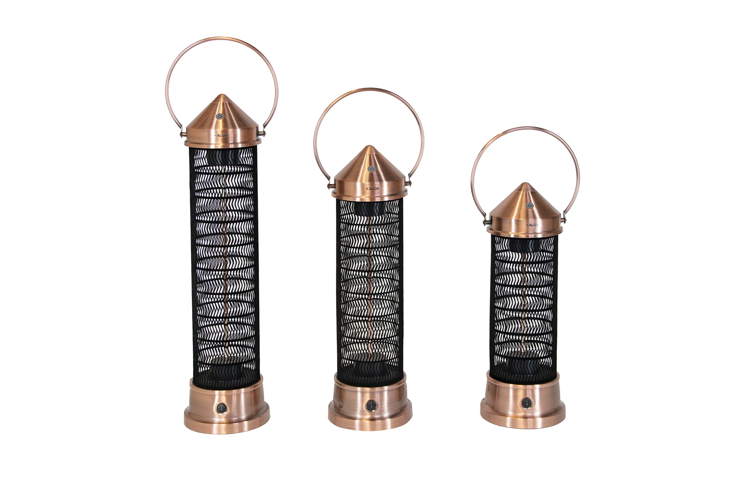 Kalos Copper Lantern Patio Heater (watts, 1800) - Single Rose Gold Tube Outdoor Electric Heater