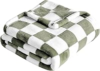Yurhap Checkered Fleece Baby Blanket for Boys - Ultra Soft Newborn Receiving Blanket 30x40 Dark Olive