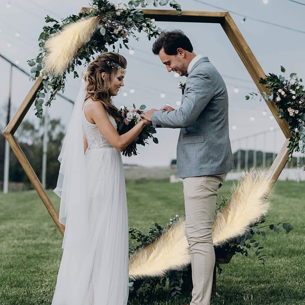 6 Stück Künstliche Pampasgras-Stiele, 45 Cm – Flauschige Deko Für Zuhause, Hochzeit & Events