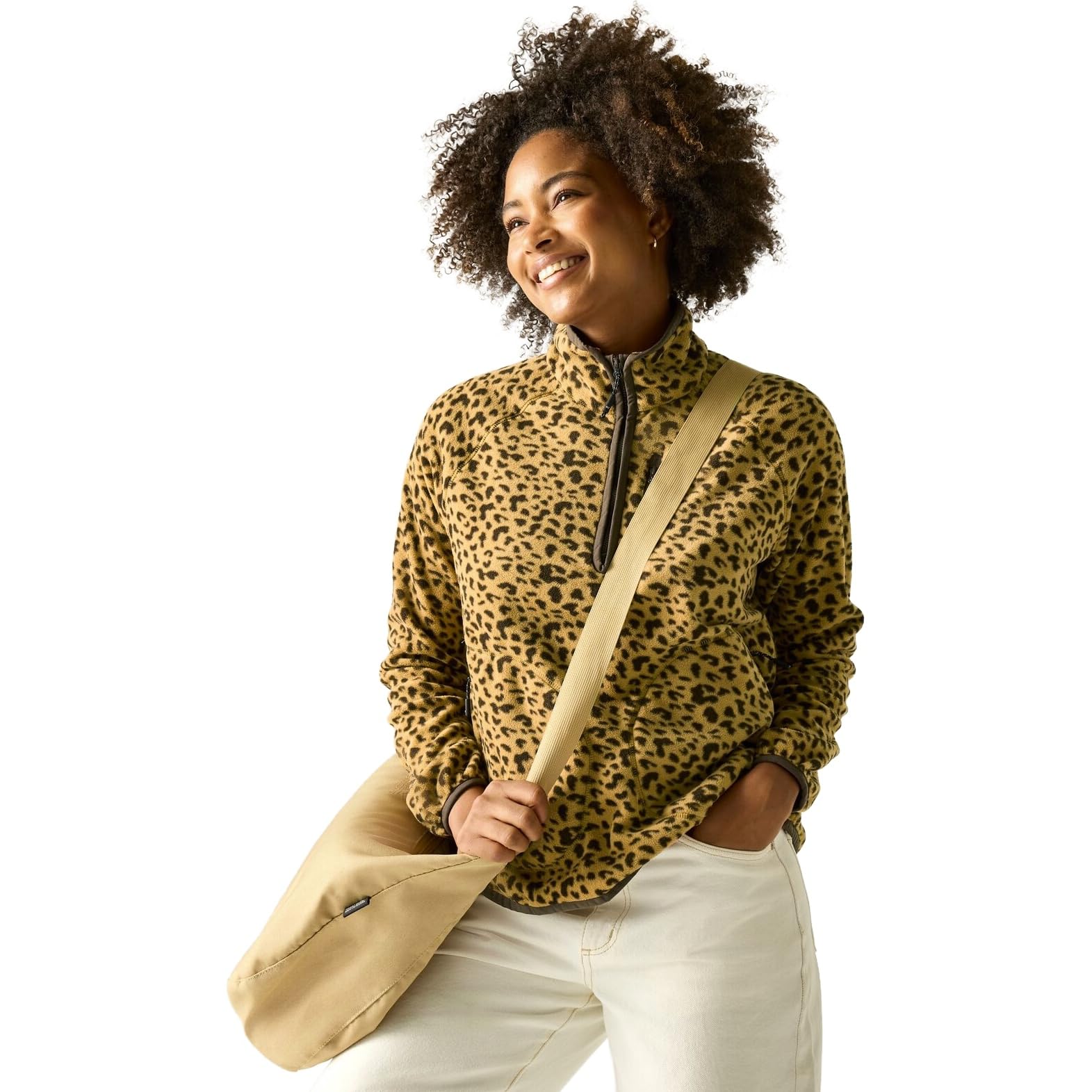 Regatta Women's Frankie Half Zip Insulating Fleece Sweatshirt in Tan | Size: 16