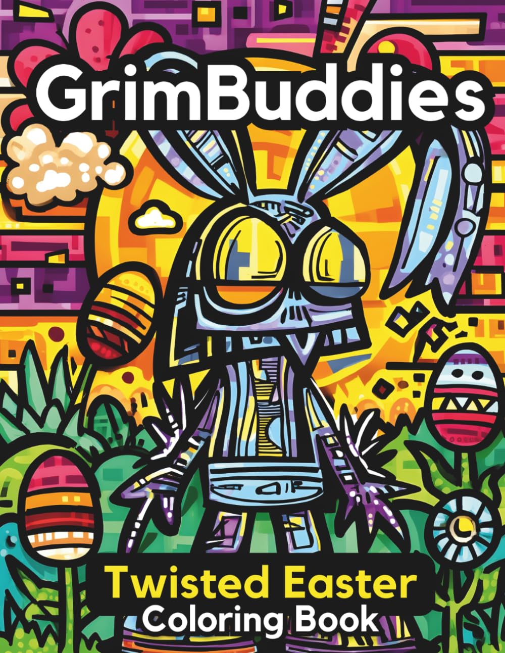 GrimBuddies: Twisted Easter Coloring Book: A Fun and Spooky Cute Coloring Book for Adults & Teens Featuring Weird Bunnies, Creepy Eggs, and Twisted Spring Characters