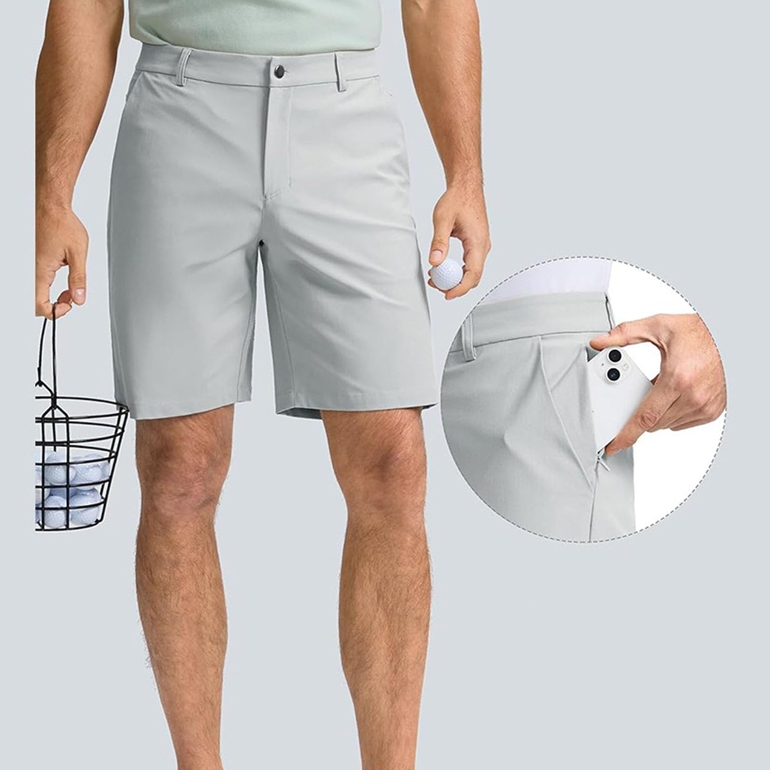 Maiyifu-GJ Men's Dress Shorts Casual Breathable Flat Front Shorts Summer Lightweight Stretch Chino Short Pants with Pockets