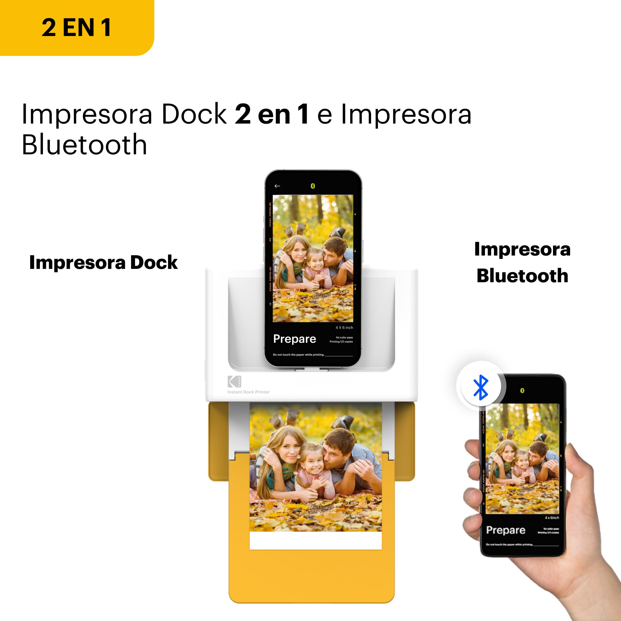 KODAK Dock Plus 4PASS Impresora de Fotos Instantánea (10x15cm) + 10 Hojas