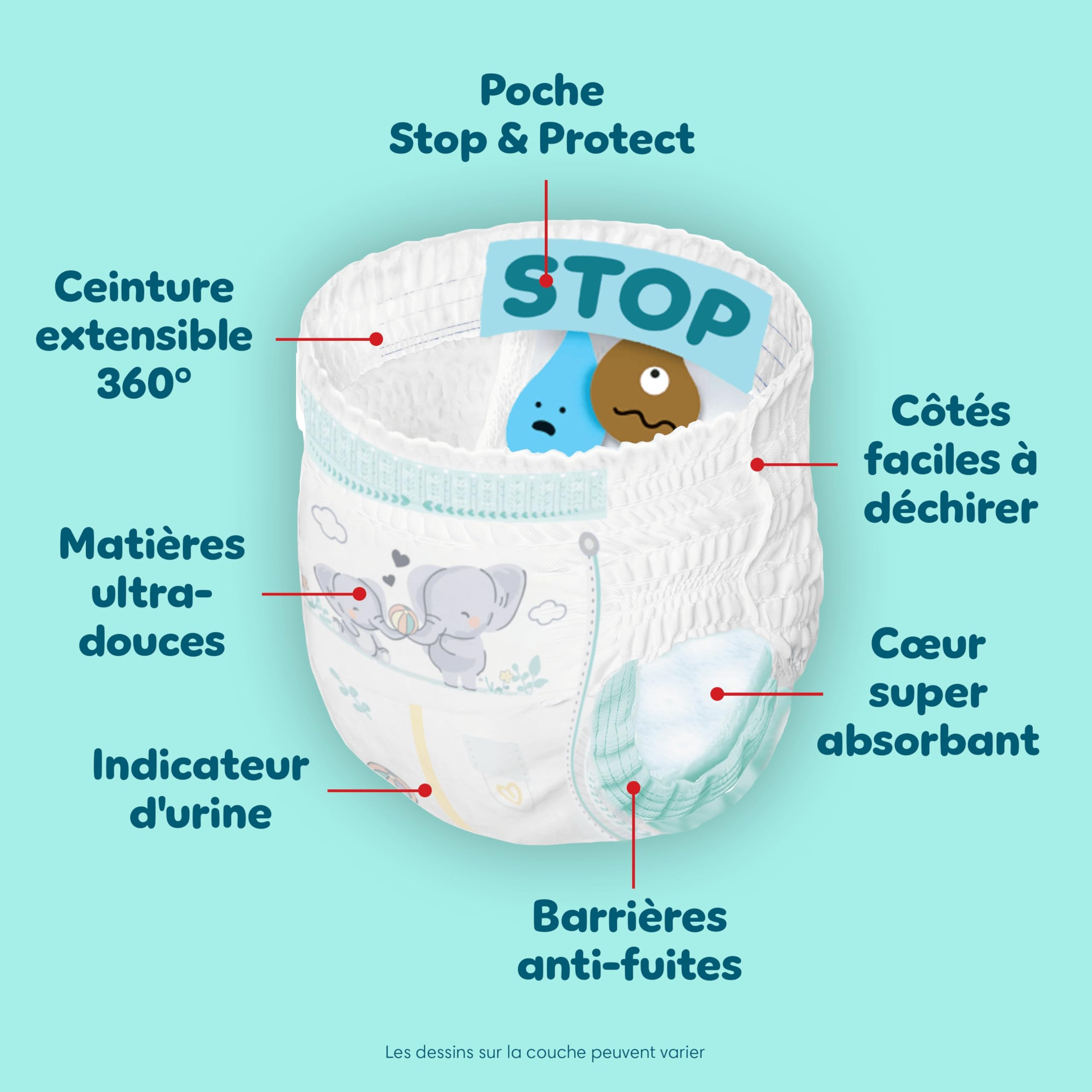 Pampers Premium Protection Pants Taille 5, 164 Couches-Culottes, 11kg-17kg, Maintien 360° et barrières anti-fuites douces pour un confort et une protection optimale, Family Pack
