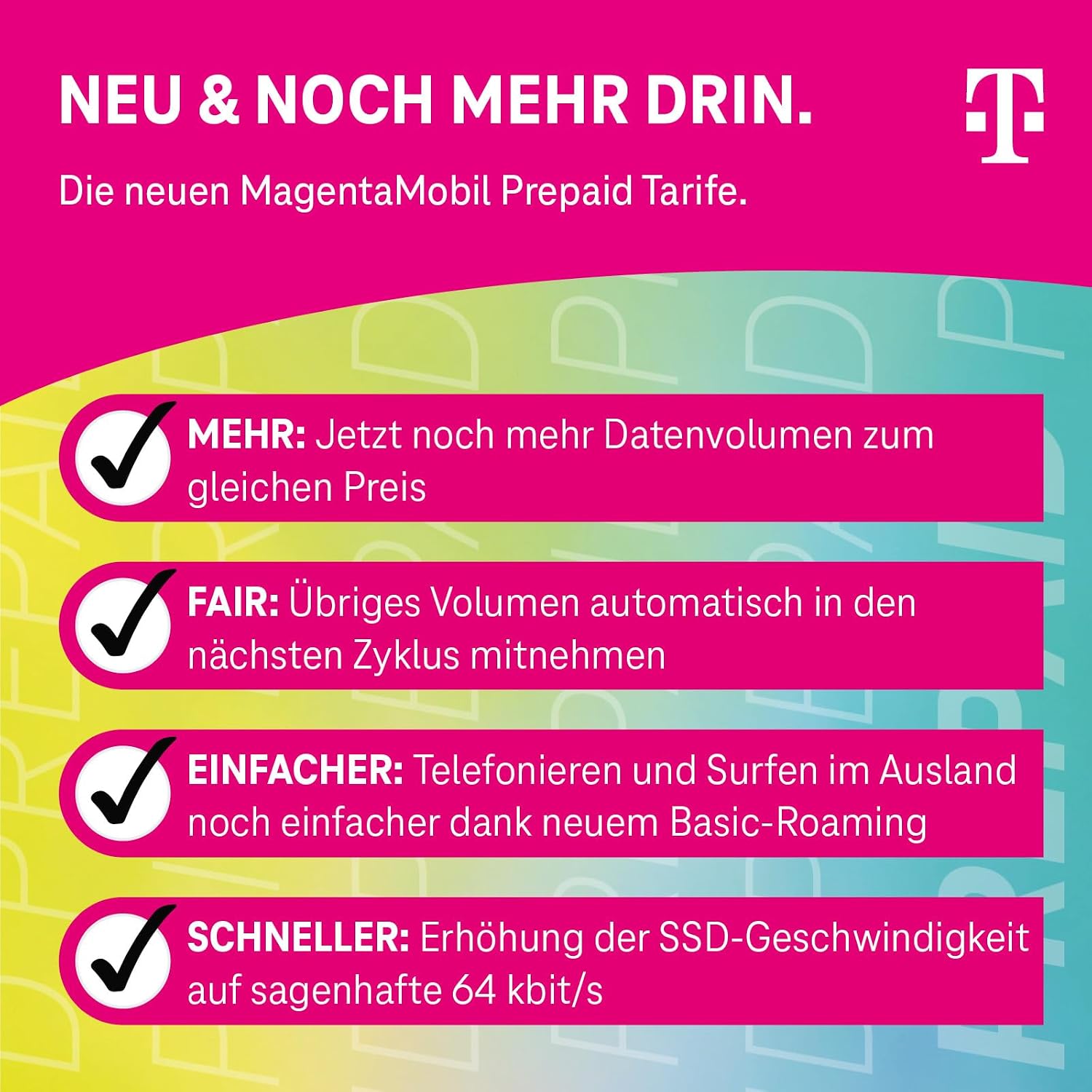 Telekom MagentaMobil Prepaid Basic | 9ct per minute/SMS in all German networks | Optional Dayflat (50 MB) available for mobile surfing I without contract commitment, full cost control I 10 EUR start