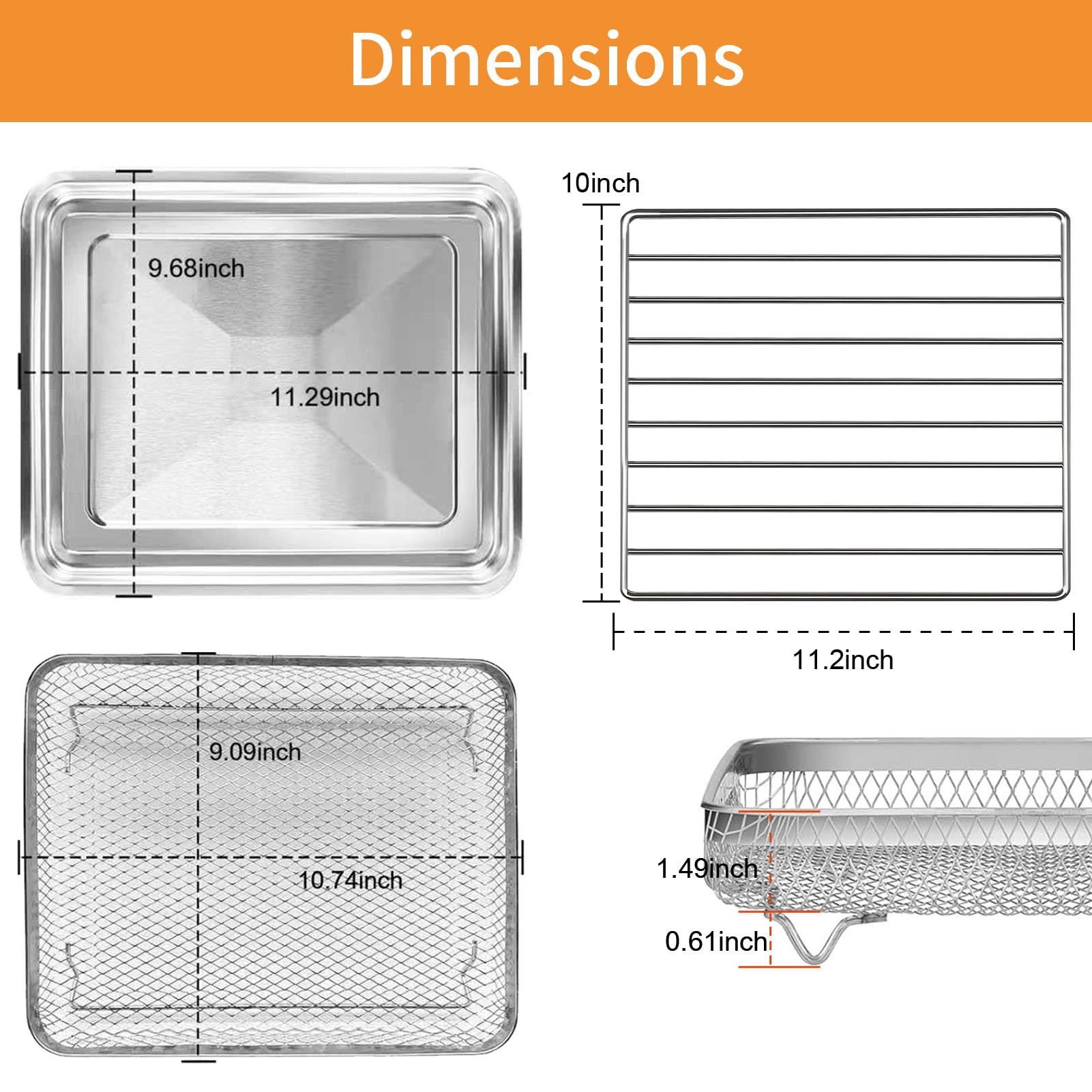 Rejilla De Refrigeración De Repuesto Para Freidora De Aire Cuisinart TOA-70 65 60 Horno Tostador De Conveccion De Freidora De Aire 12 4 X 11