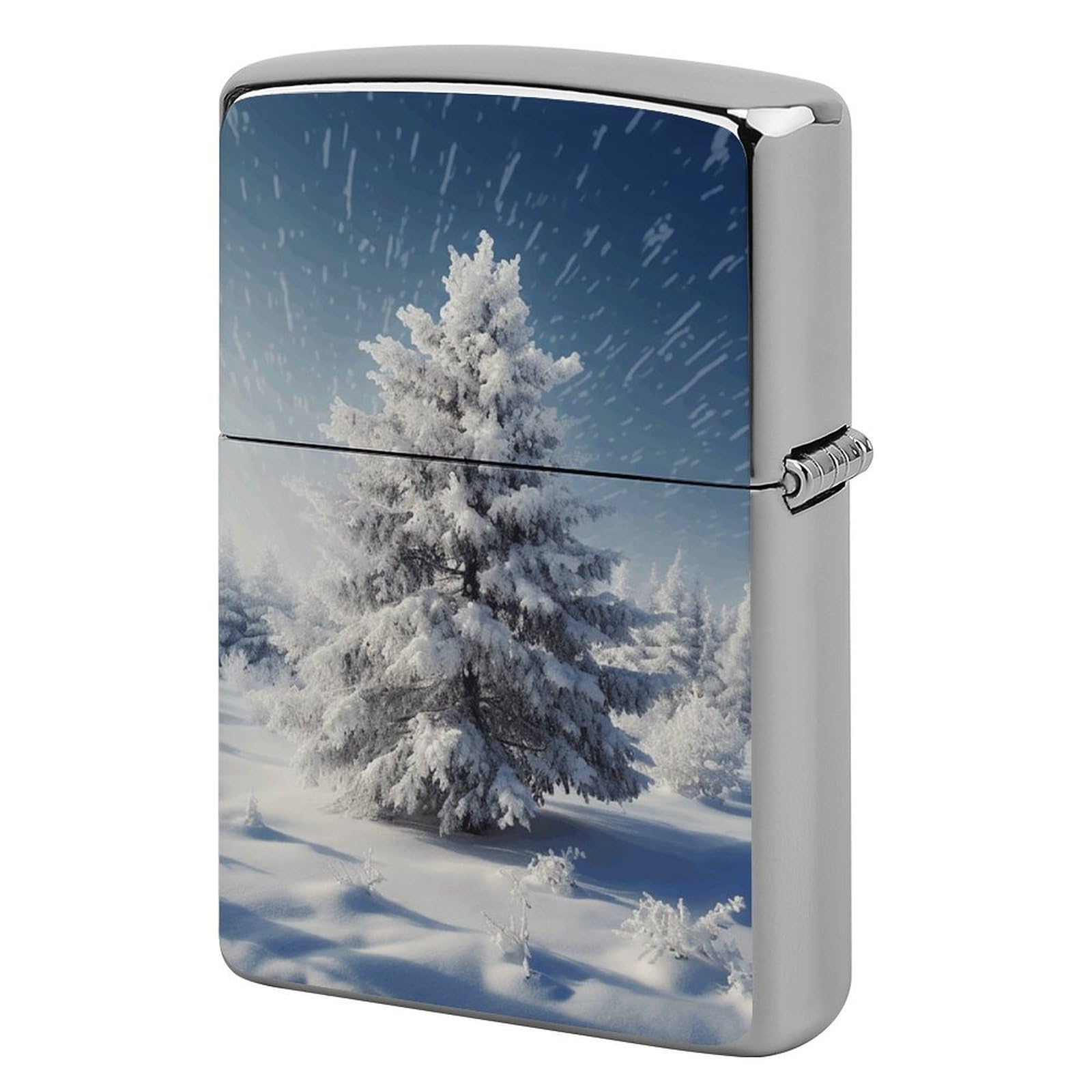 Snow Pine Tree Christmas Lighter Cover for Men, Personalized Lighter Case for Birthday Gift, Flip-Top Lighters Protective Cover, Portable Lighters Shell for Outdoor, Travel