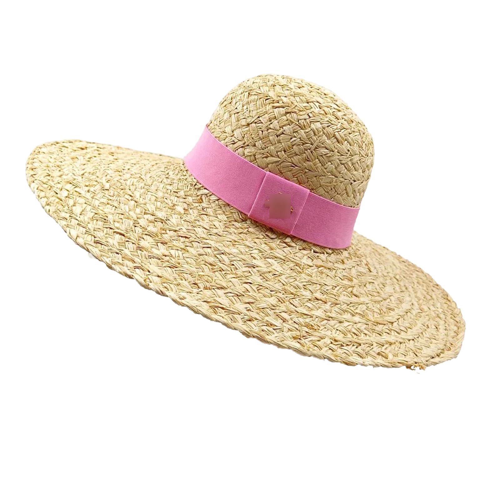 LCUVIMPEX Bucket Hats， Straw Sun Hat Women Flat Top Wide Brim Protection Size M55-58cm(14)