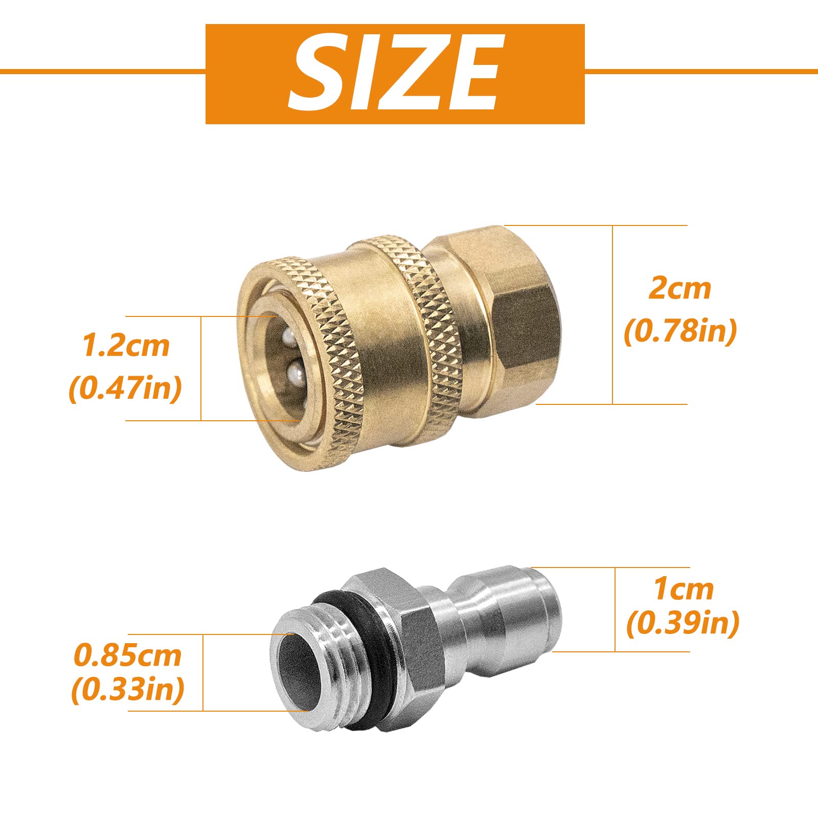 Schnellanschluss-Adapter Für Hochdruckreiniger – Edelstahl & Messing, 1/4 Zoll, Bis 5000 PSI
