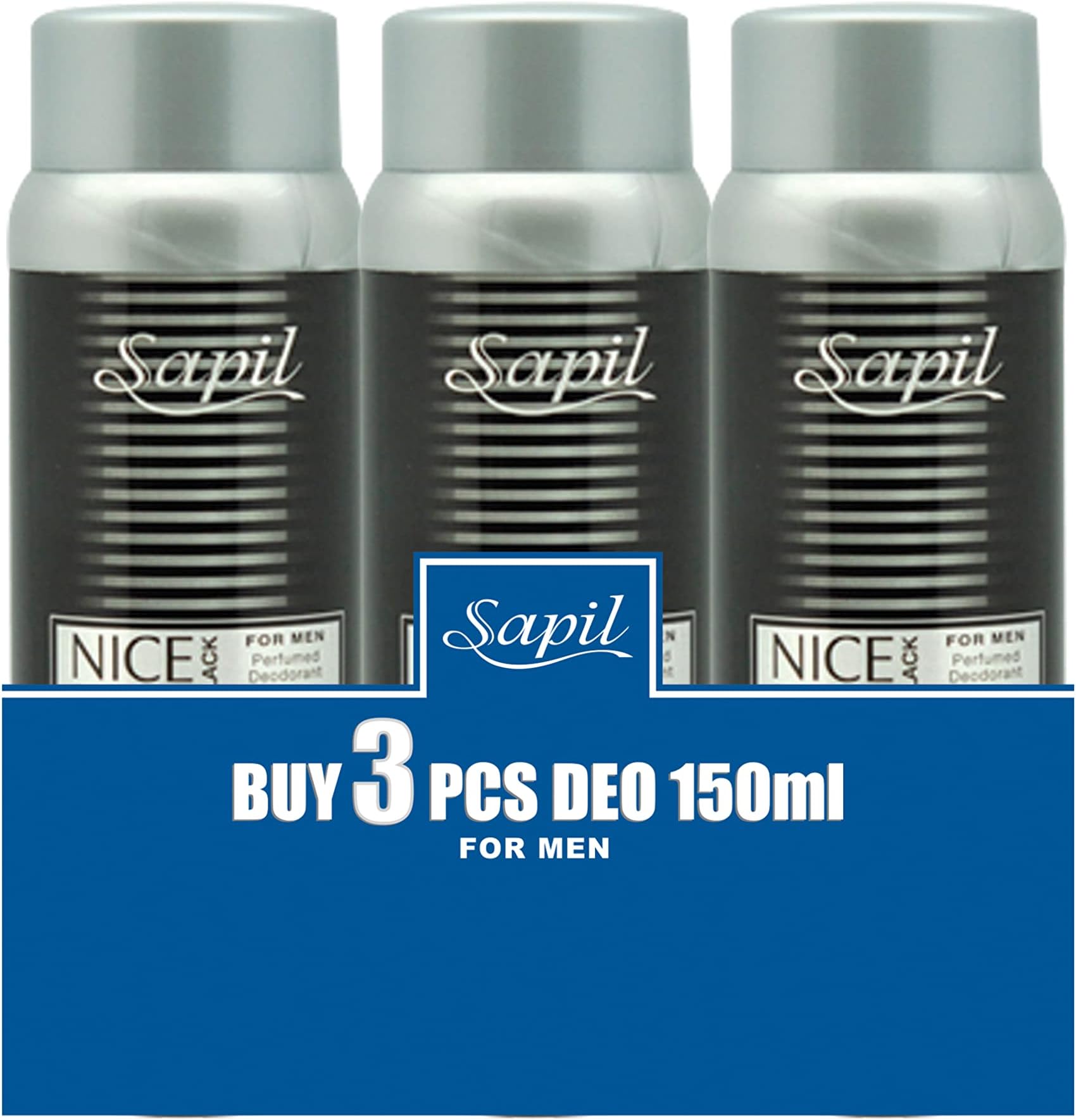 Sapil Nice Feeling Black For Men 3X150ml Deo