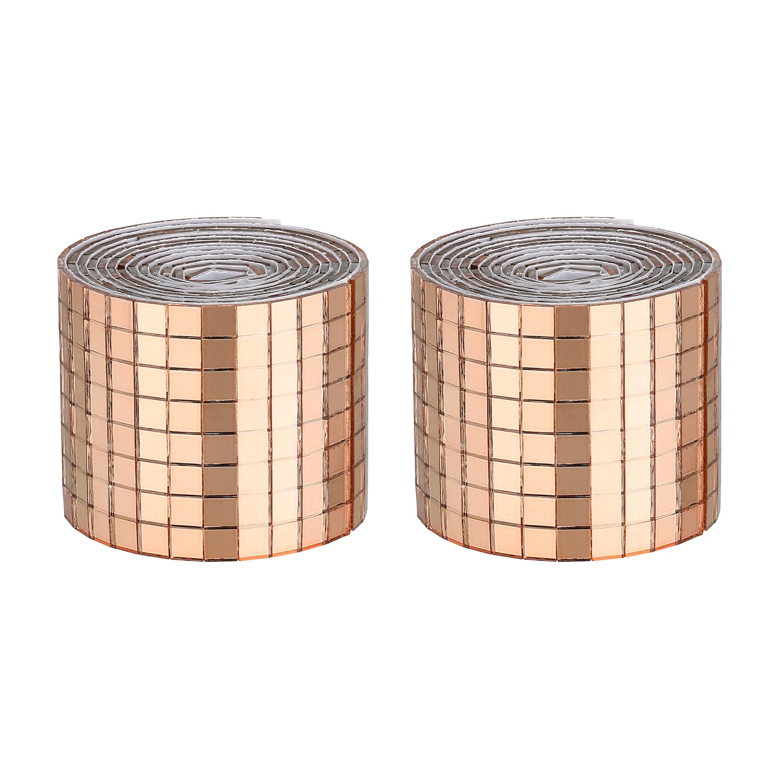 sourcing map 3200 Pcs Mirror Mosaic Tiles 5 x 5 mm Square Glass Self-Adhesive Disco Ball Mirror Tiles Sticker for DIY Craft Decoration Art Collage Card Making, Rose Gold