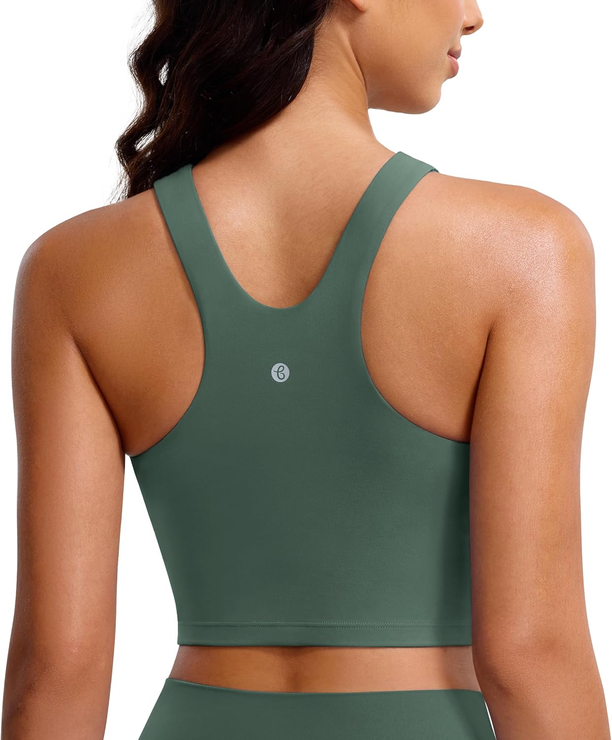 BAYDI Clouduxi High Neck Sports Bras for Women - Padded Workout Tank Tops with Built in Bra Racerback Gym Yoga Crop Top