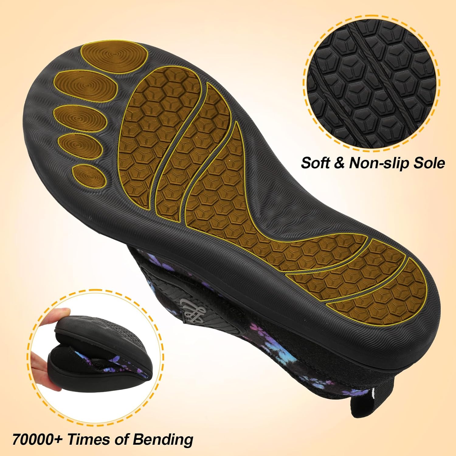 LeIsfIt Womens Slippers Wide Diabetic Shoes Adjustable Arthritis Edema House Shoes Indoor Outdoor Slippers - Image 6