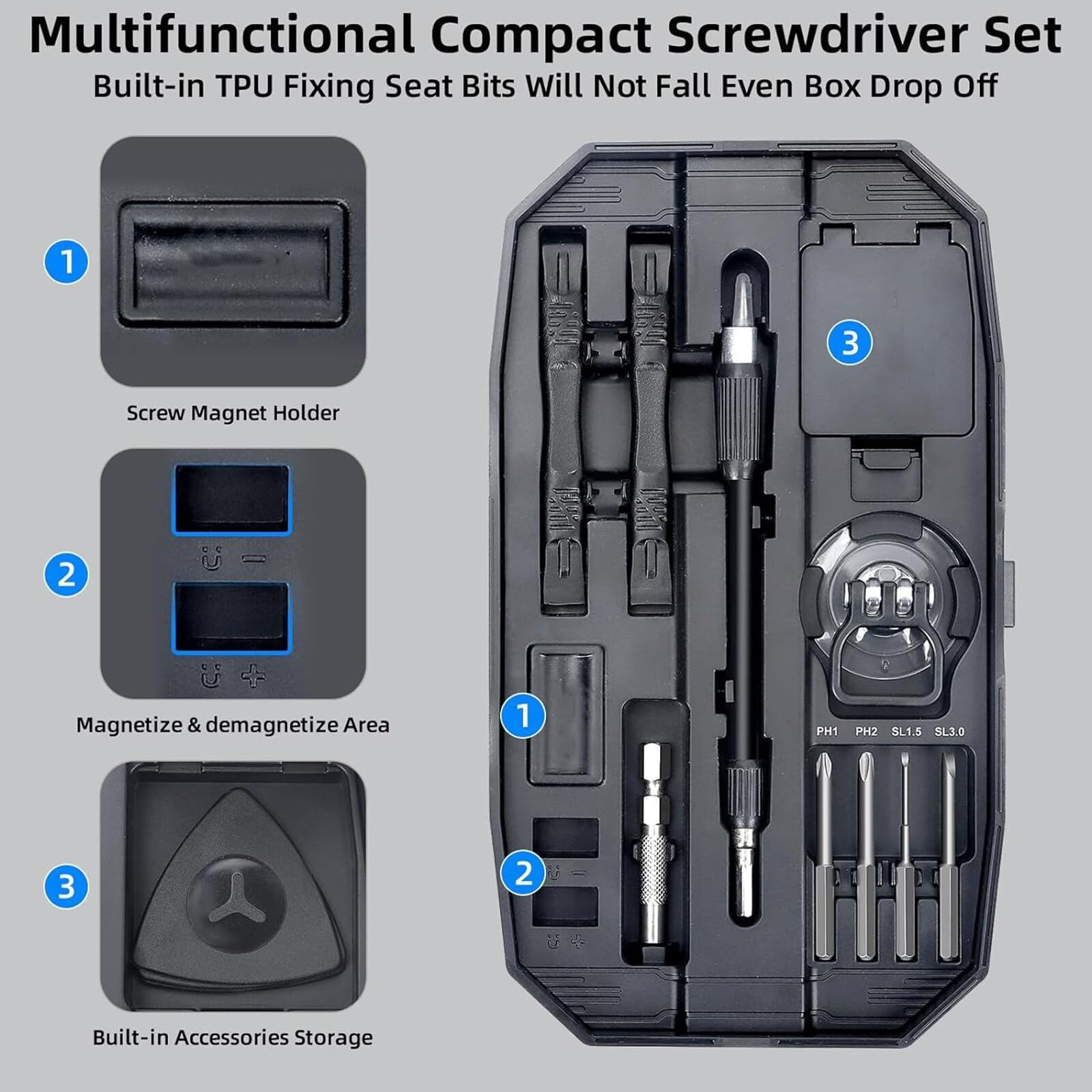 152 in 1 Precision Screwdrivers Set, Mini Magnetic Screwdriver Set including Case - Image 2