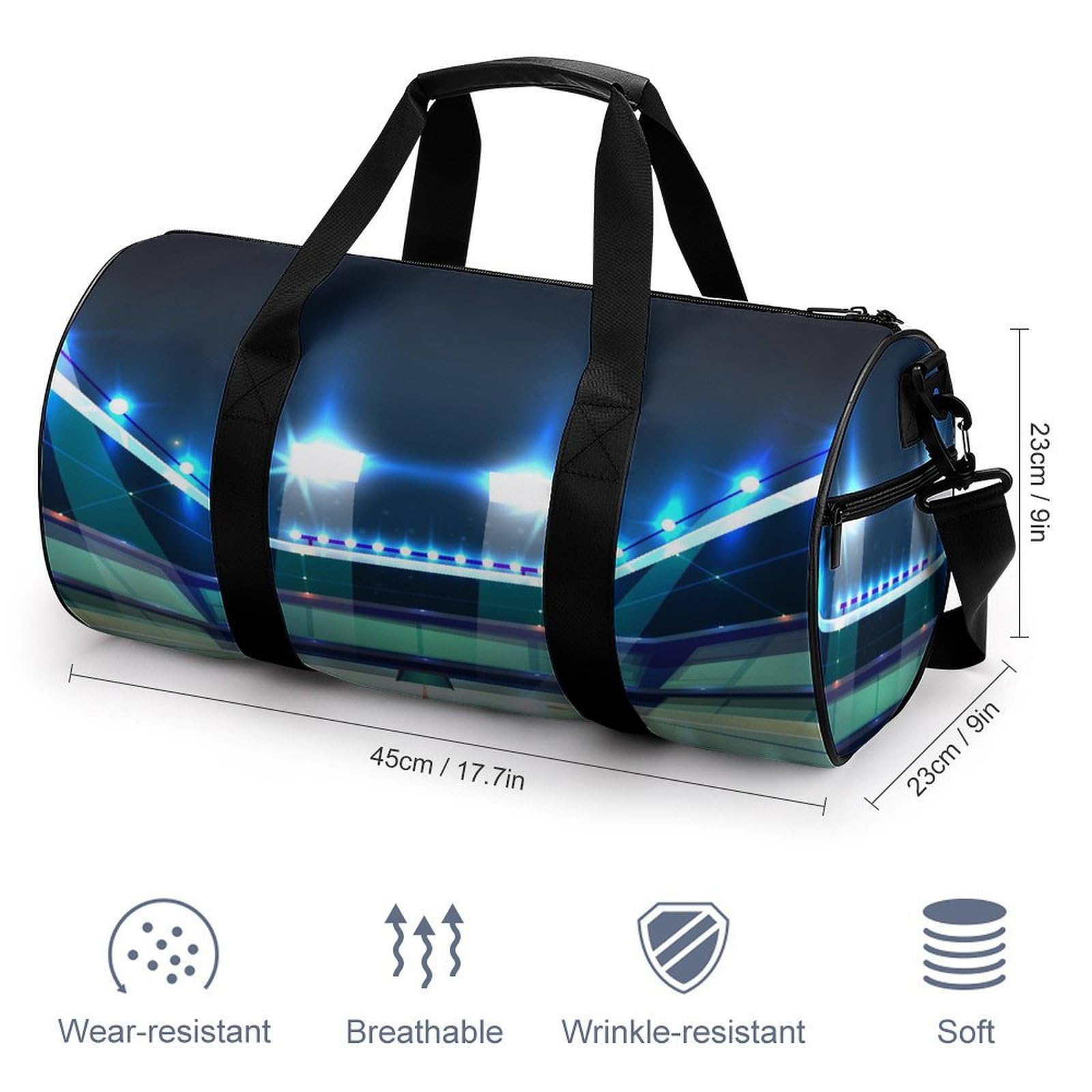 Hockey sur Glace Sac De Sport Gym Sac De Voyage Sac Week-End Duffel Bag pour Camping Randonnée Voyage 45x23x23cm