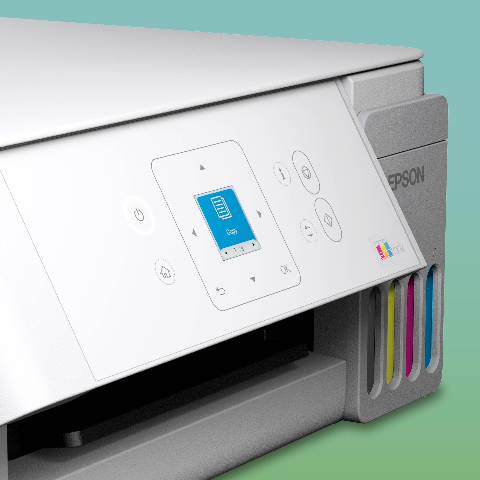 Epson EcoTank ET-2926 | Für vielbeschäftigte Haushalte | Wi-Fi | A4 | Drucken, Kopieren, Scannen | LC-Display | AirPrint-kompatibel | Kompakt | Enthält bis zu 3 Jahre Tinte