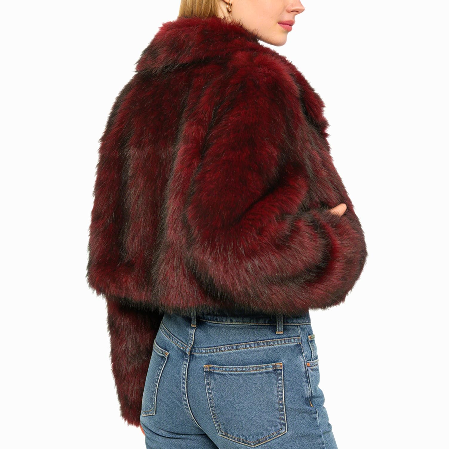 Amazhiyu Pelzmantel Damen Felljacke Kurz Kunstfell Jacke Mantel Pelzjacke