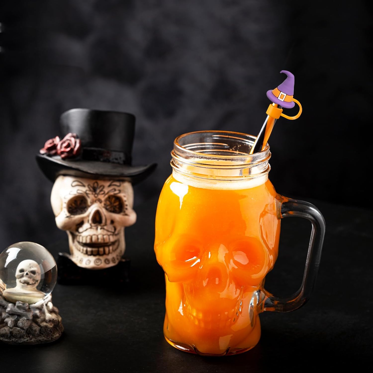 Stanley 30&40 Oz Tumbler Halloween Ghost Straw Toppers - Silicone, Reusable, 6 Pack - Image 6