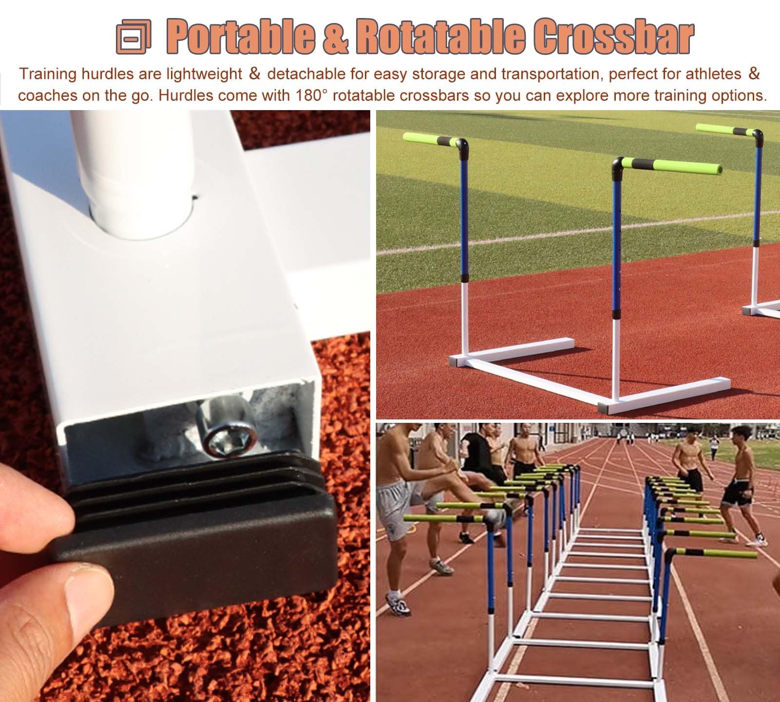 Trening przeszkód, regulowane płotki z obrotową poprzeczką, płotki lekkoatletyczne do treningu zwinności piłki nożnej, sprzęt treningowy dla dzieci i dorosłych