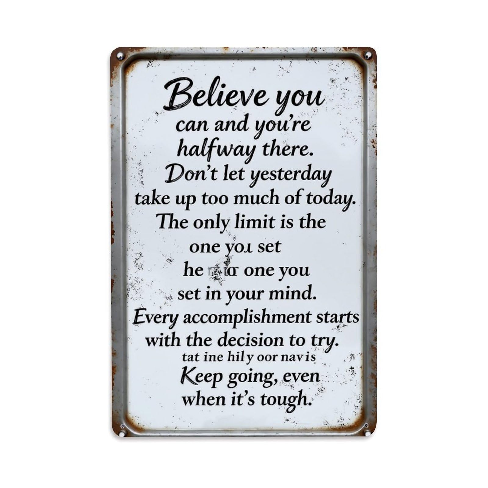 Nestemfo Vintage Believe You Can And Tin Sign Metal Sign, Living Room,Bar, Home, Bedroom Wall Decor,Retro Metal Poster 8X12 Inches