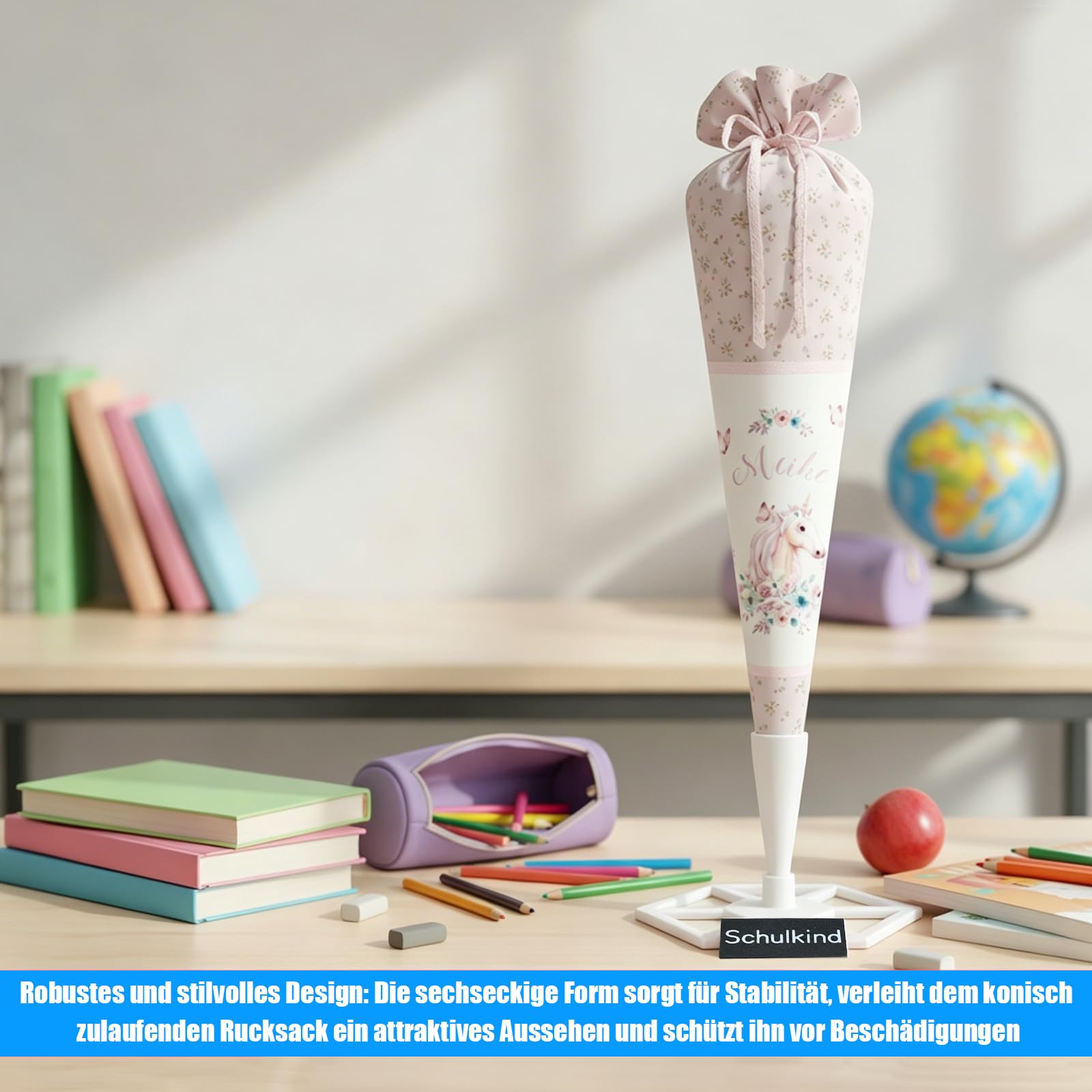 Schultüten-Ständer Weiß zuckertütenständer für eine einzelne große Schultüte
