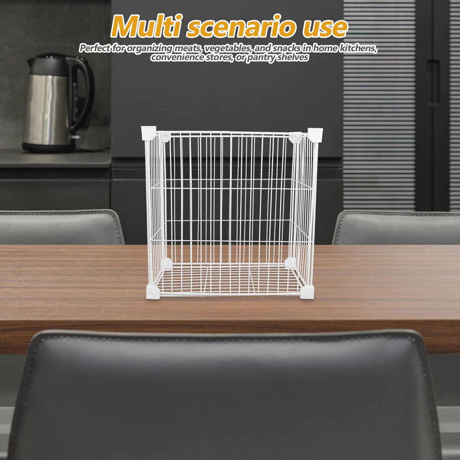 Metall Drahtkorb für Gefrierschrank 19X30X30cm Abnehmbarer Kühlschrank Organizer mit Stabilem Boden Transparenter Vorratsbehälter für Gemüse und Lebensmittel Gefriertruhe
