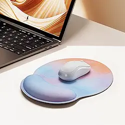 Mouse pad de escritório com suporte de pulso em gel – Mouse pad ergonômico para jogos, descanso de pulso com base de borracha antiderrapante para escritório, laptop, computador