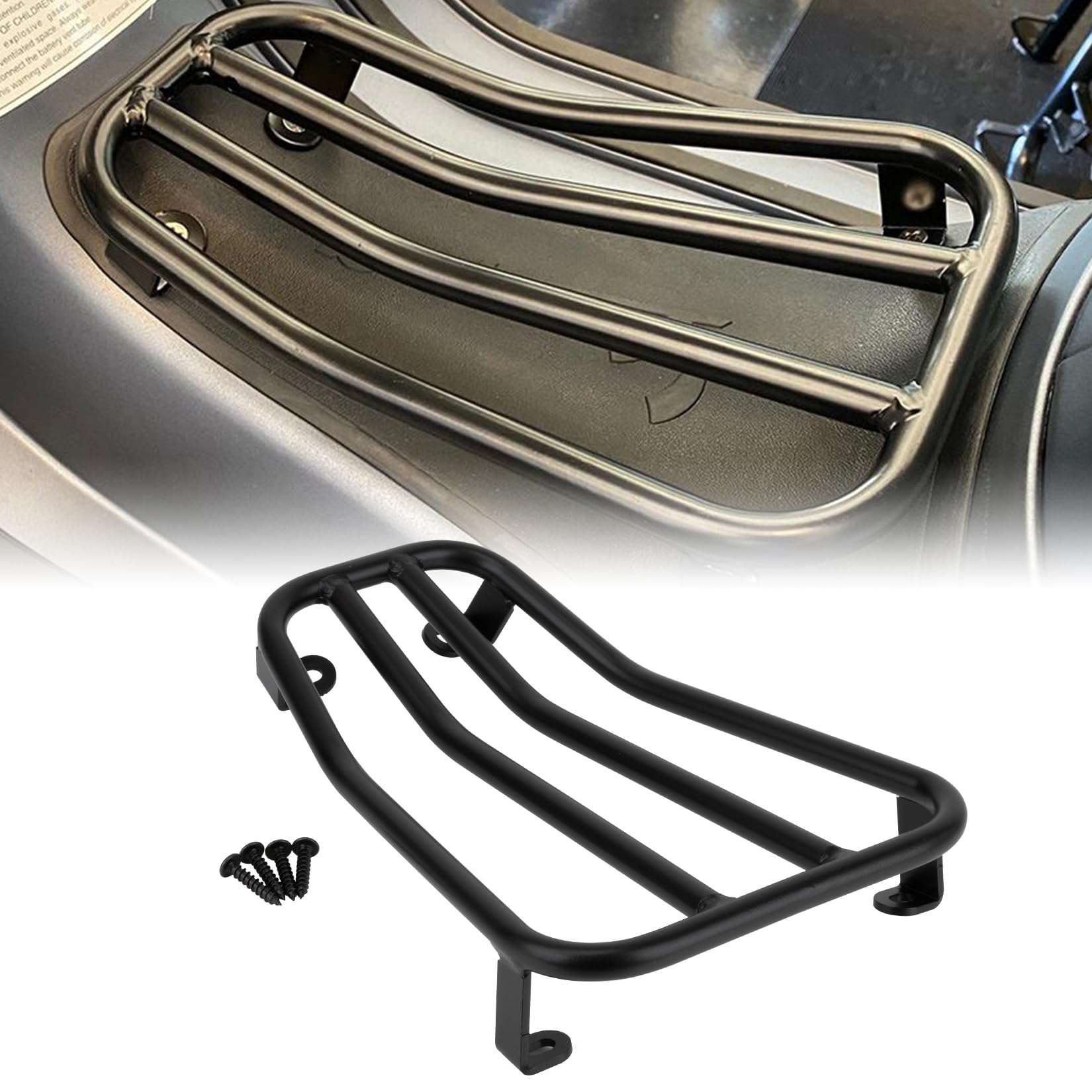 Bagażnik na pedały do Vespa GTS 300 - PSLER do Vespa GT GTL GTV GTS 125 200 250 300 wszystkich lat Akcesoria Przedni bagażnik na pedały Czarny