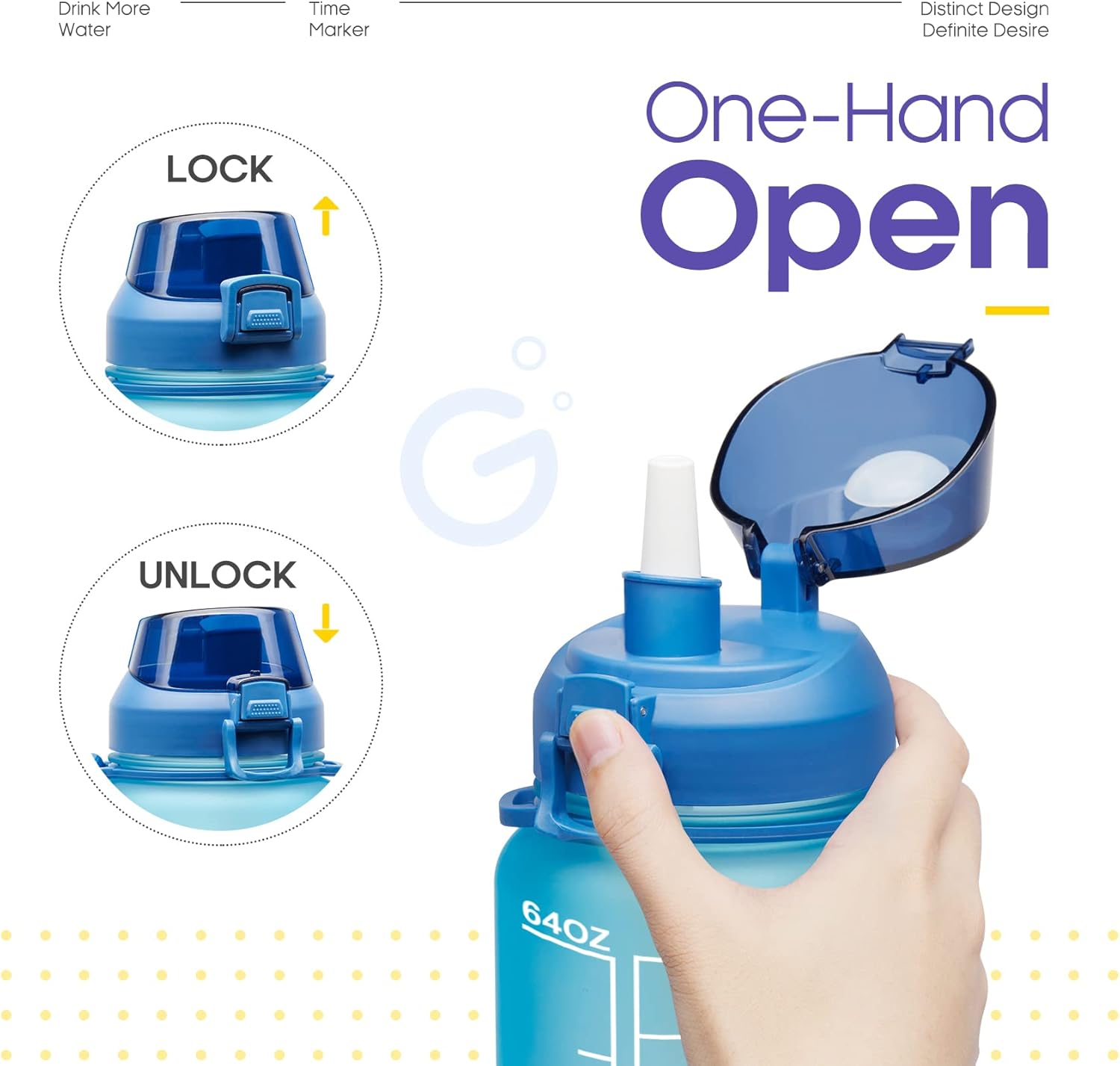 Giotto Large Half Gallon/64OZ Motivational Water Bottle with Paracord Handle & Straw - Leakproof Tritan BPA Free Fitness Sports Water Jug with Time Marker to Ensure You Drink Enough Water Daily A4-Light Pink