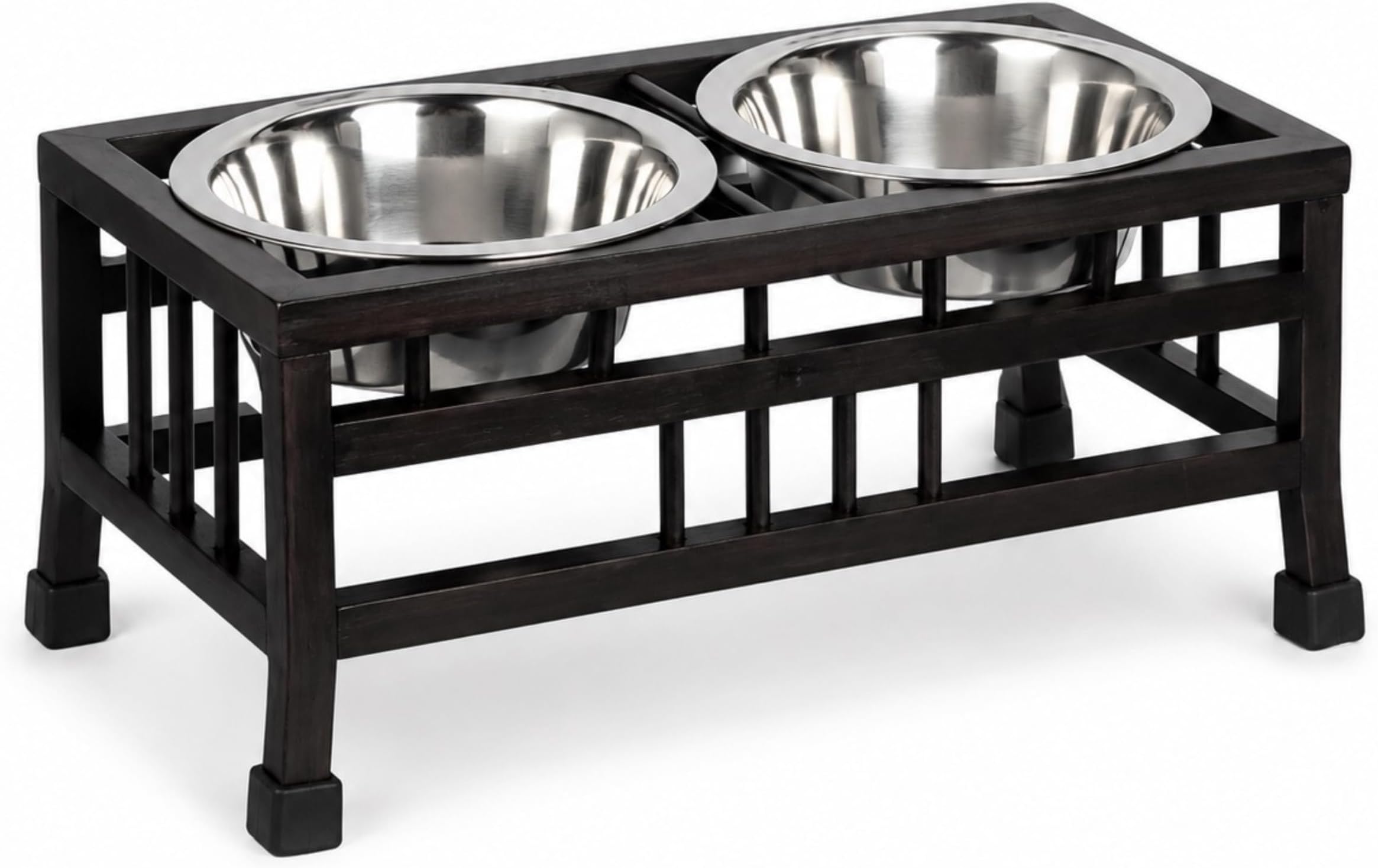 Pets Empire Pet Feeder for Dogs & Cats | Dog Bowl Stand | Stainless Steel Food and Water Bowls with Iron Stand | Dog Bowls Large Size | Large |(900 ml X 2 Bowl)