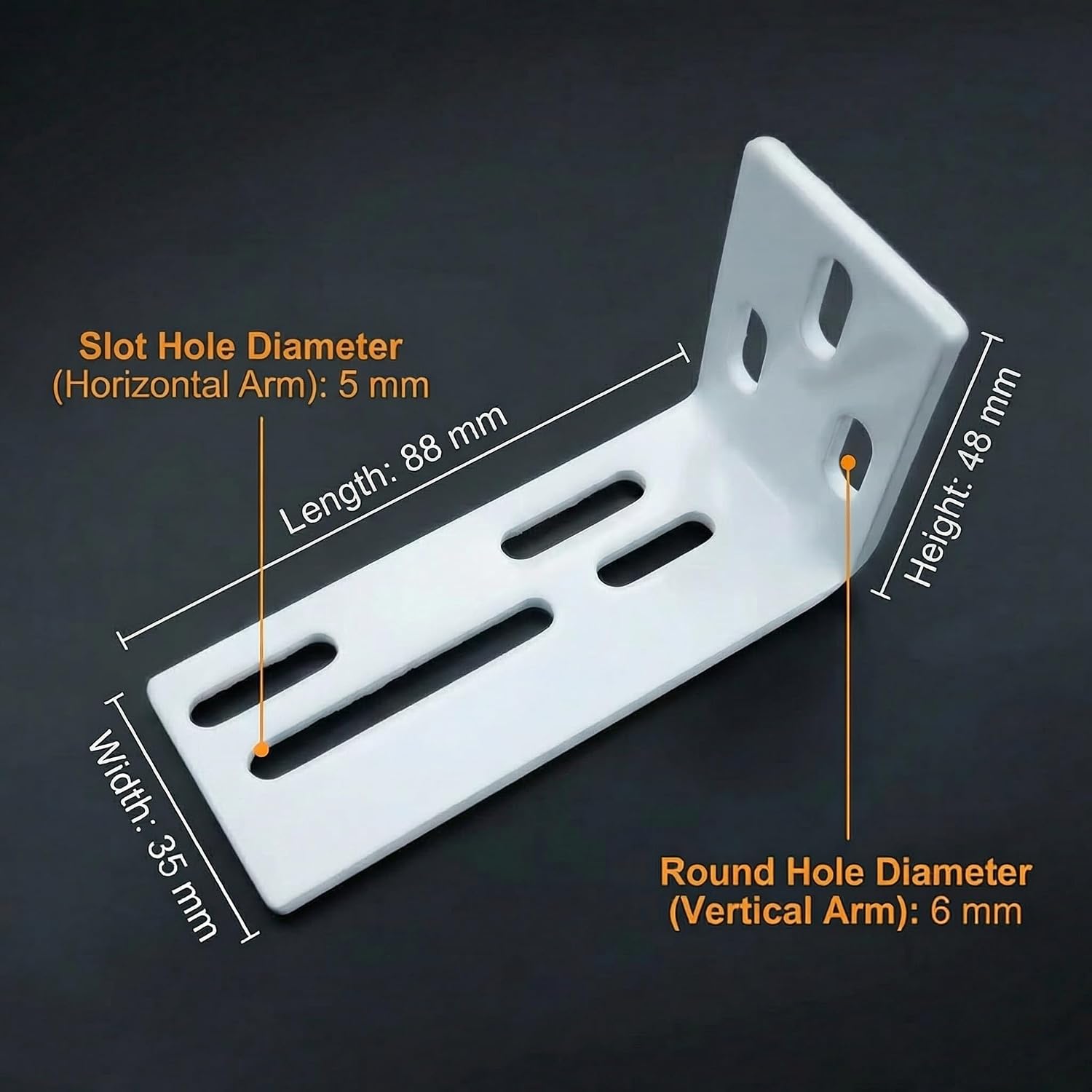 Smart Curtain Track - Single Wall Brackets (Set of 5) with Free Matching Mounting Screws & Wall Anchors