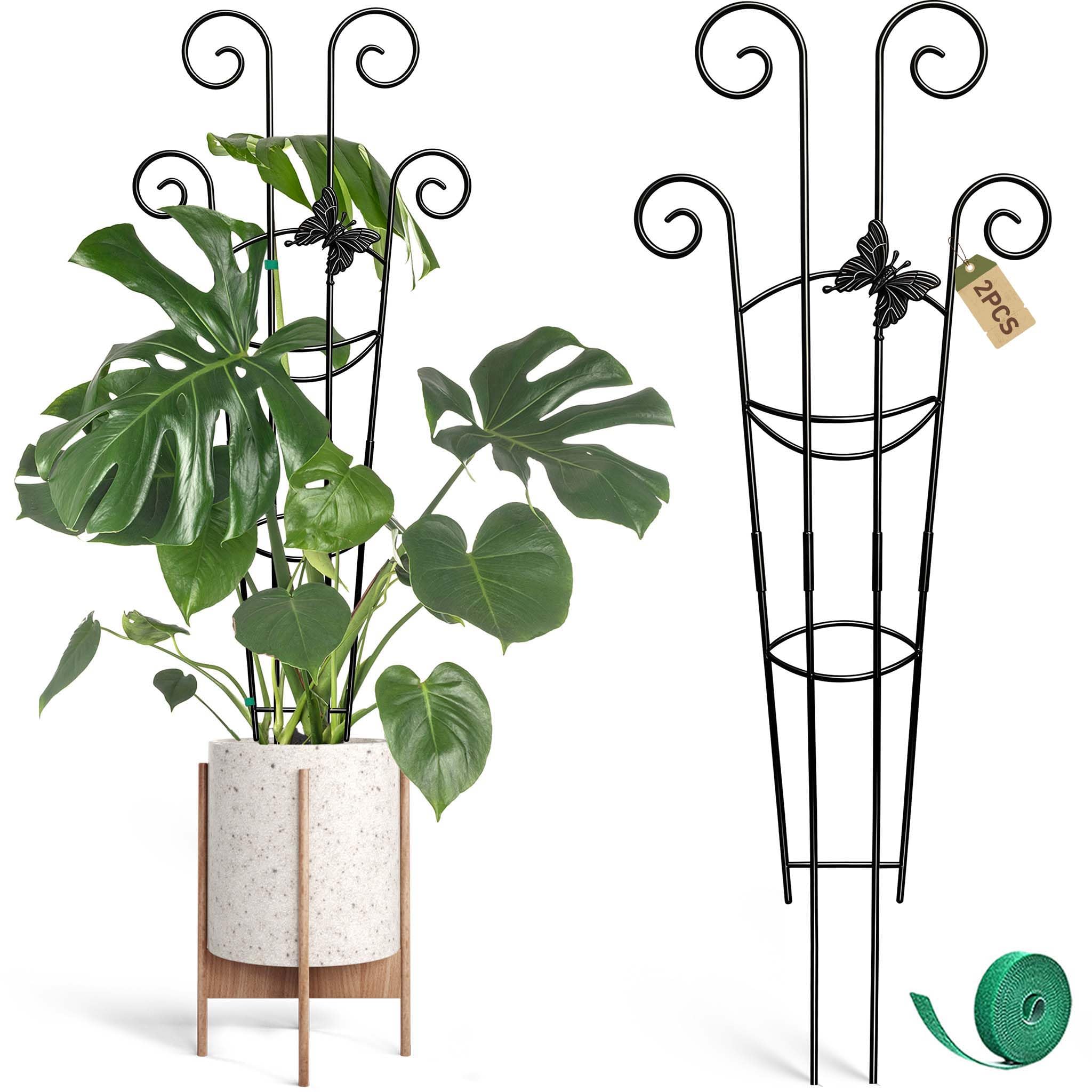 Coomin 32.6in Monstera Plant Support for Indoor Plants, 2P Trellis for Climbing Plants Indoor, Plant Climber Stakes for Potted Plants