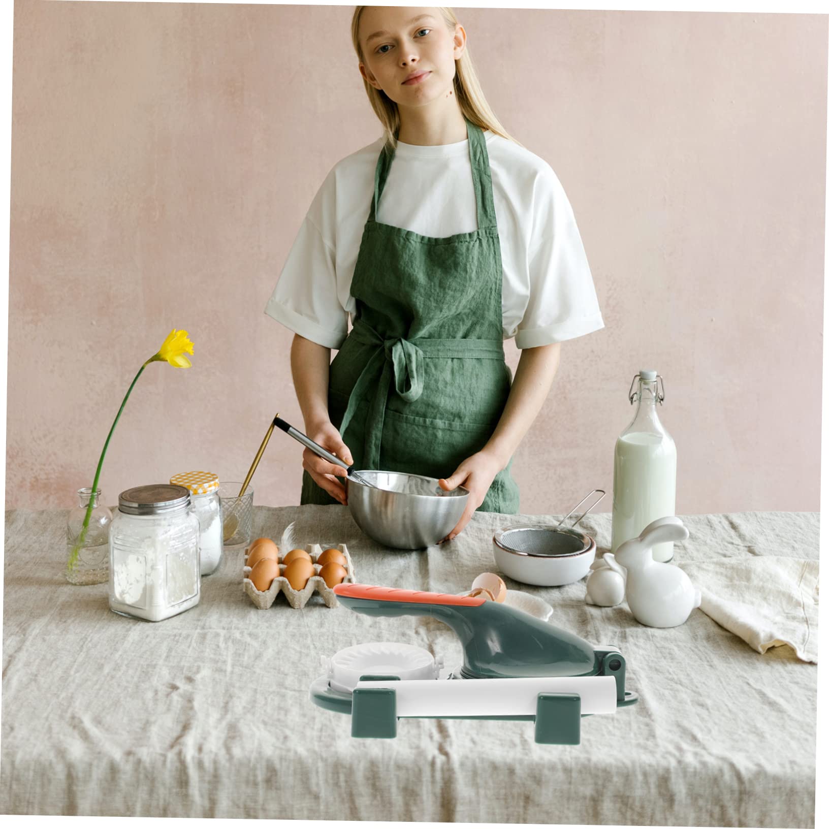 FELTECHELECTR Ergonomic Dumpling Maker Small Tortilla Press for Chinese Dumplings Sturdy Plastic Easy to Cle