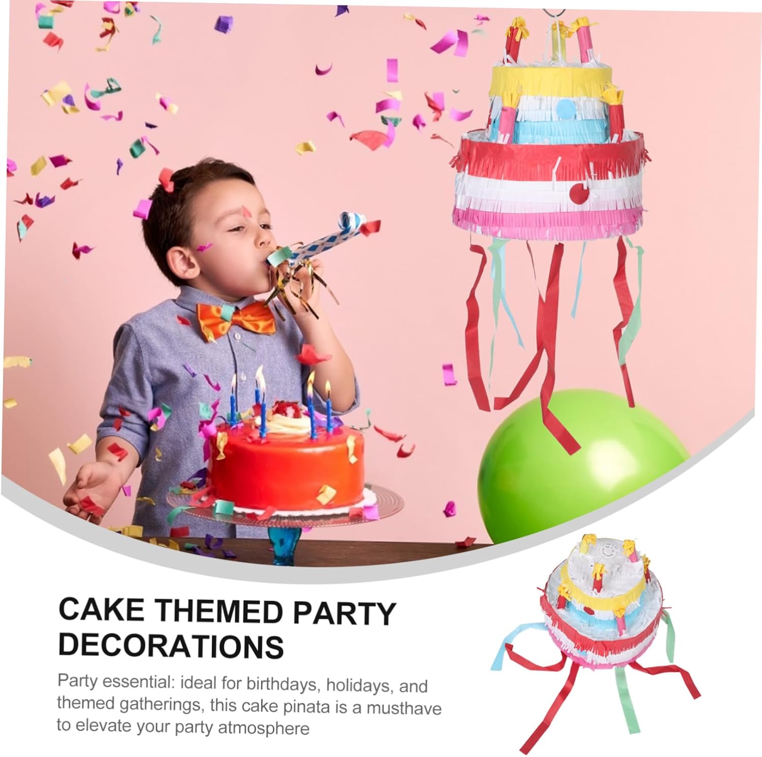 Birthday Cake Large Colorful Cake Design for Birthday Party Interactive Fun Decoration for Candy and Confetti for Festive Celebrations